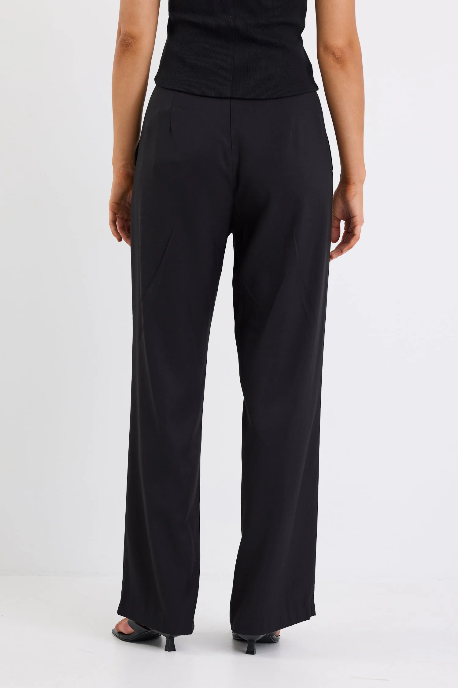 Dancer Black Wide Leg Zip Back Pants - Image 4
