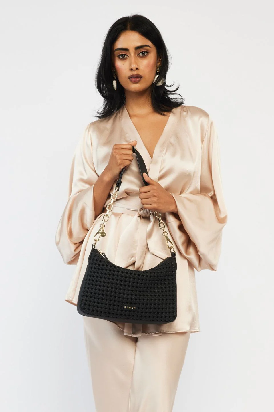 Dane Black Braid Chain Shoulder Bag - Image 4
