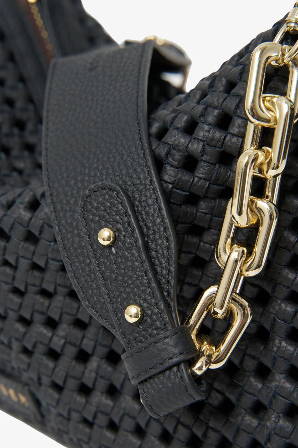 Dane Black Braid Chain Shoulder Bag - Image 5