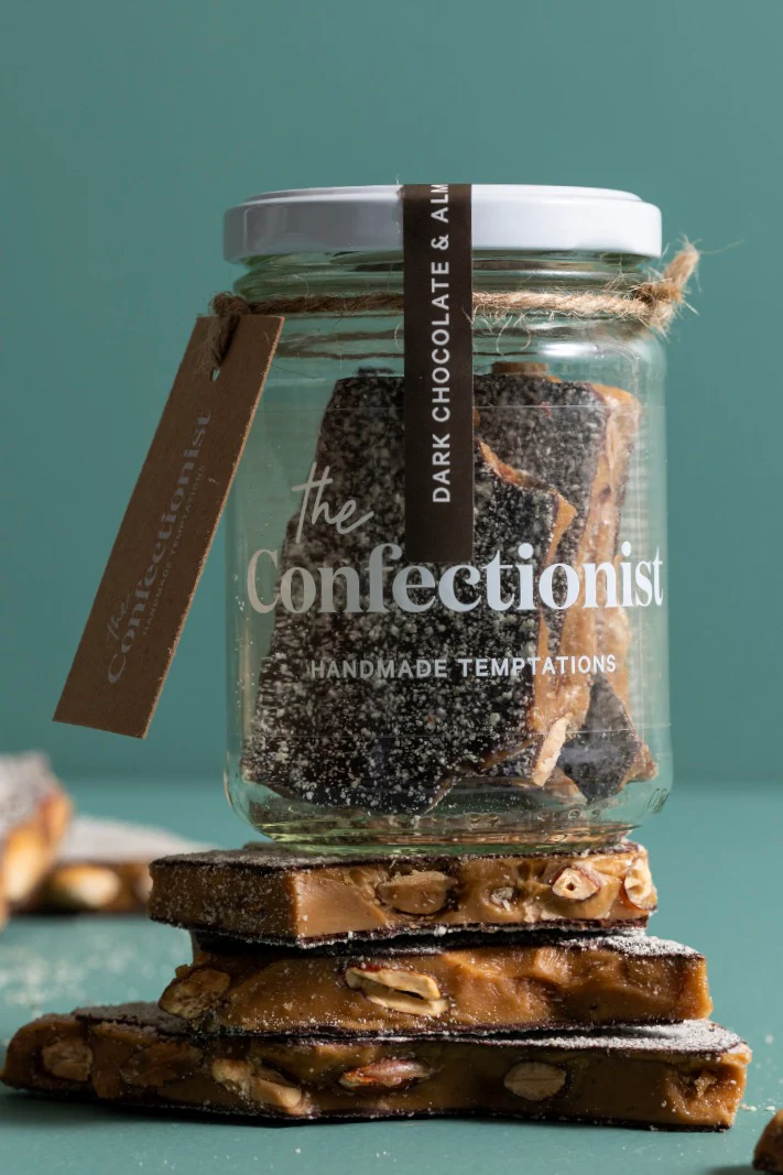 Dark Chocolate + Almond Toffee 200g Jar - Image 2