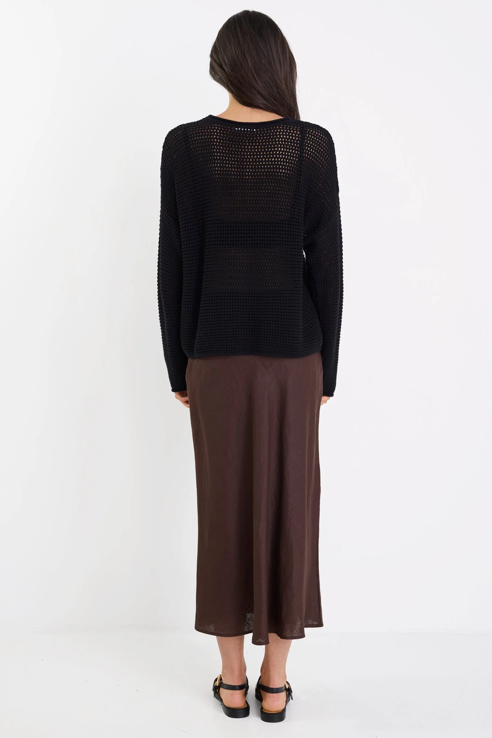 Dawn Black Crochet Knit Jumper - Image 5