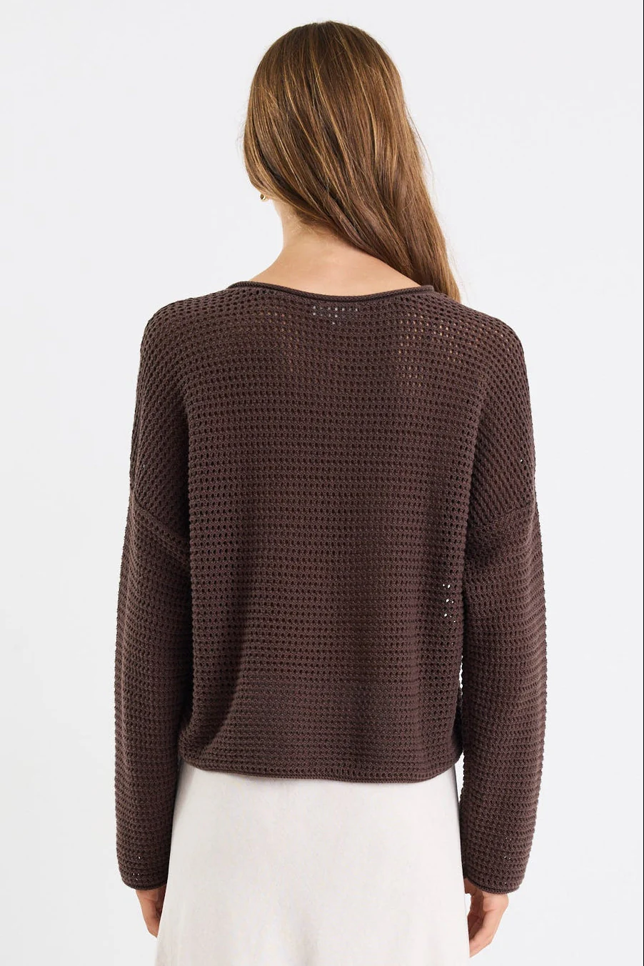 Dawn Chocolate Crochet Knit Jumper - Image 5