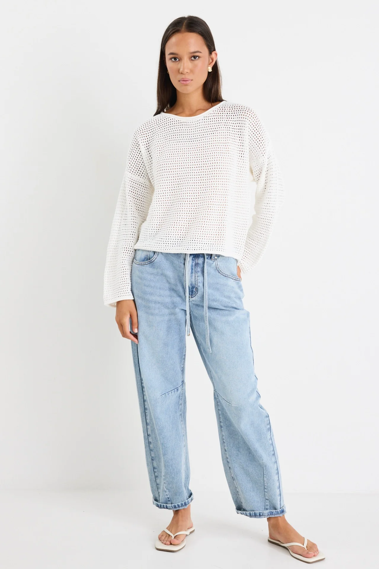 Dawn Ivory Crochet Knit Jumper - Image 3