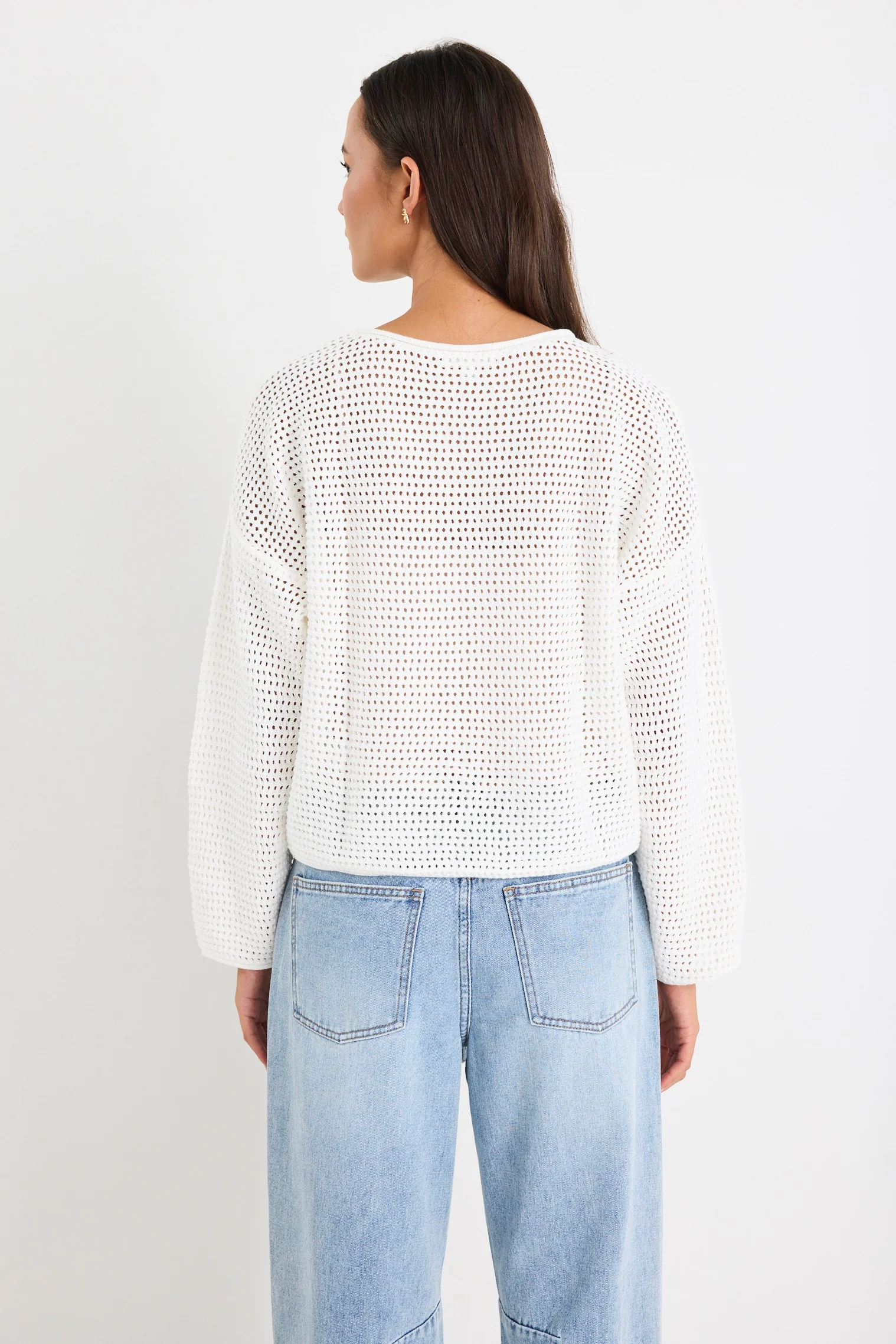 Dawn Ivory Crochet Knit Jumper - Image 5