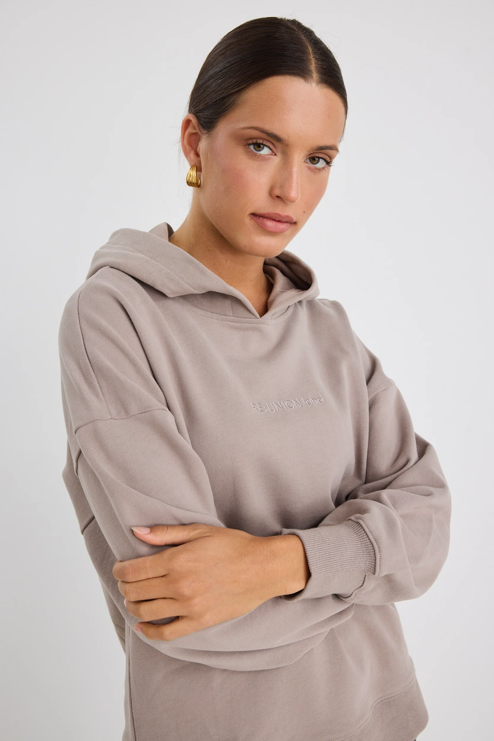 Dayton Taupe RE:UNION Label Hoodie - Image 4