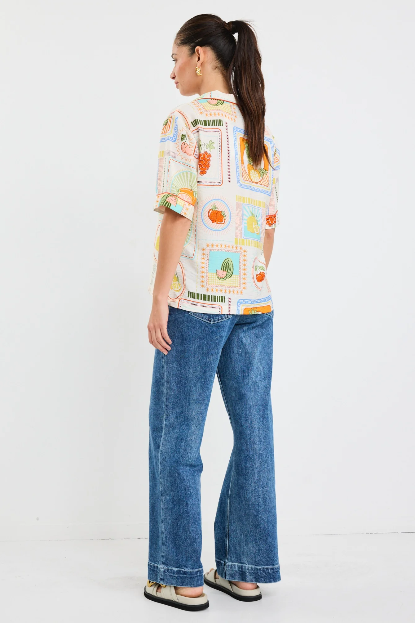 Destination Cream Tropical Postcard SS Shirt - Image 6