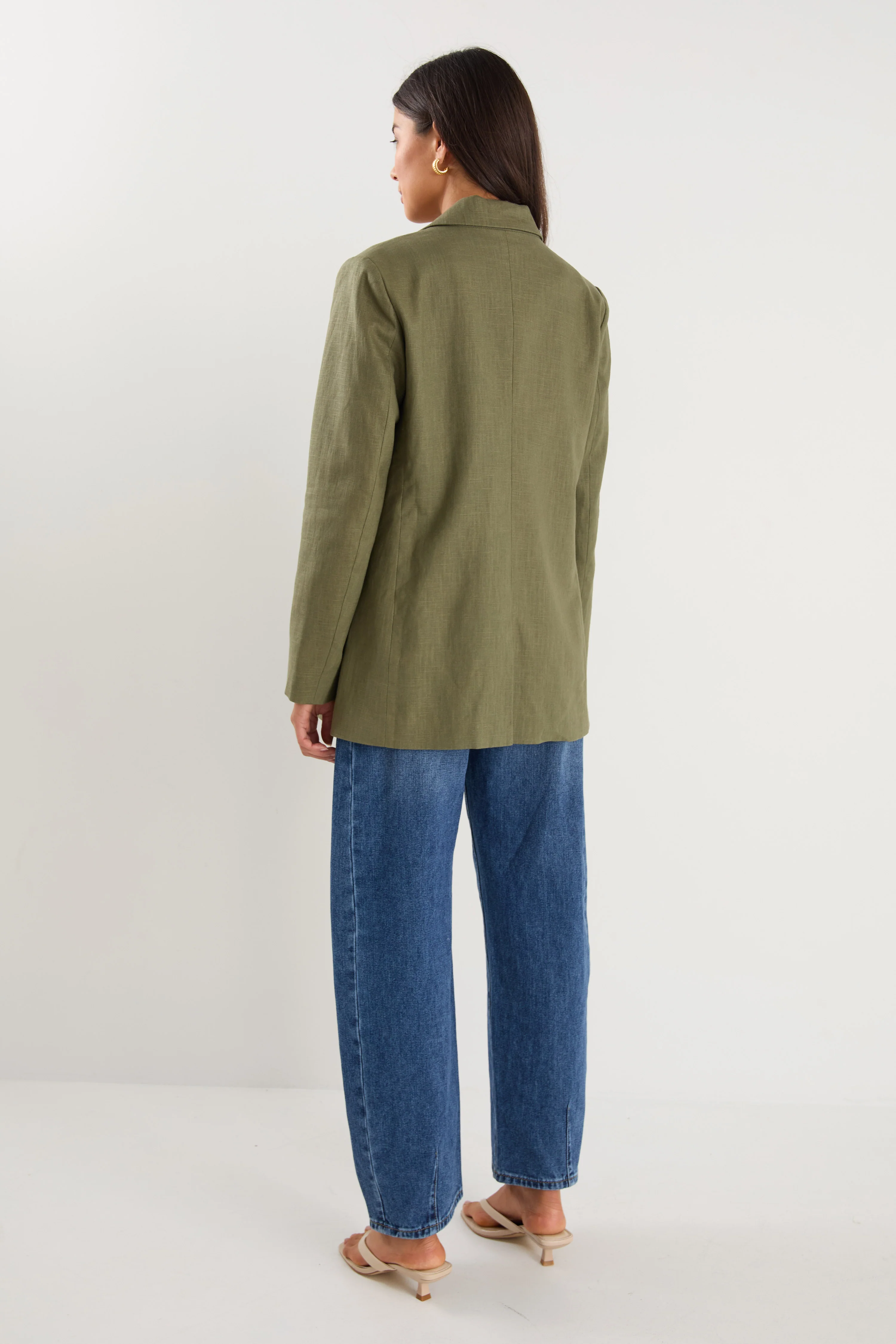 Dock Khaki Ramie Rolled Sleeve Blazer - Image 8
