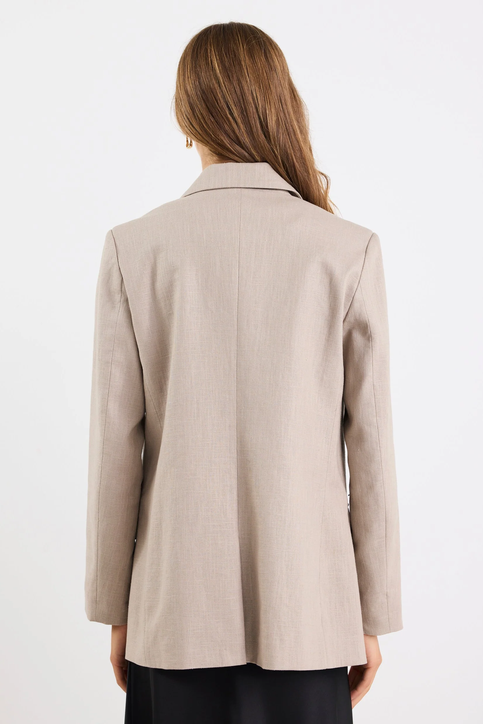 Dock Taupe Ramie Rolled Sleeve Blazer - Image 6