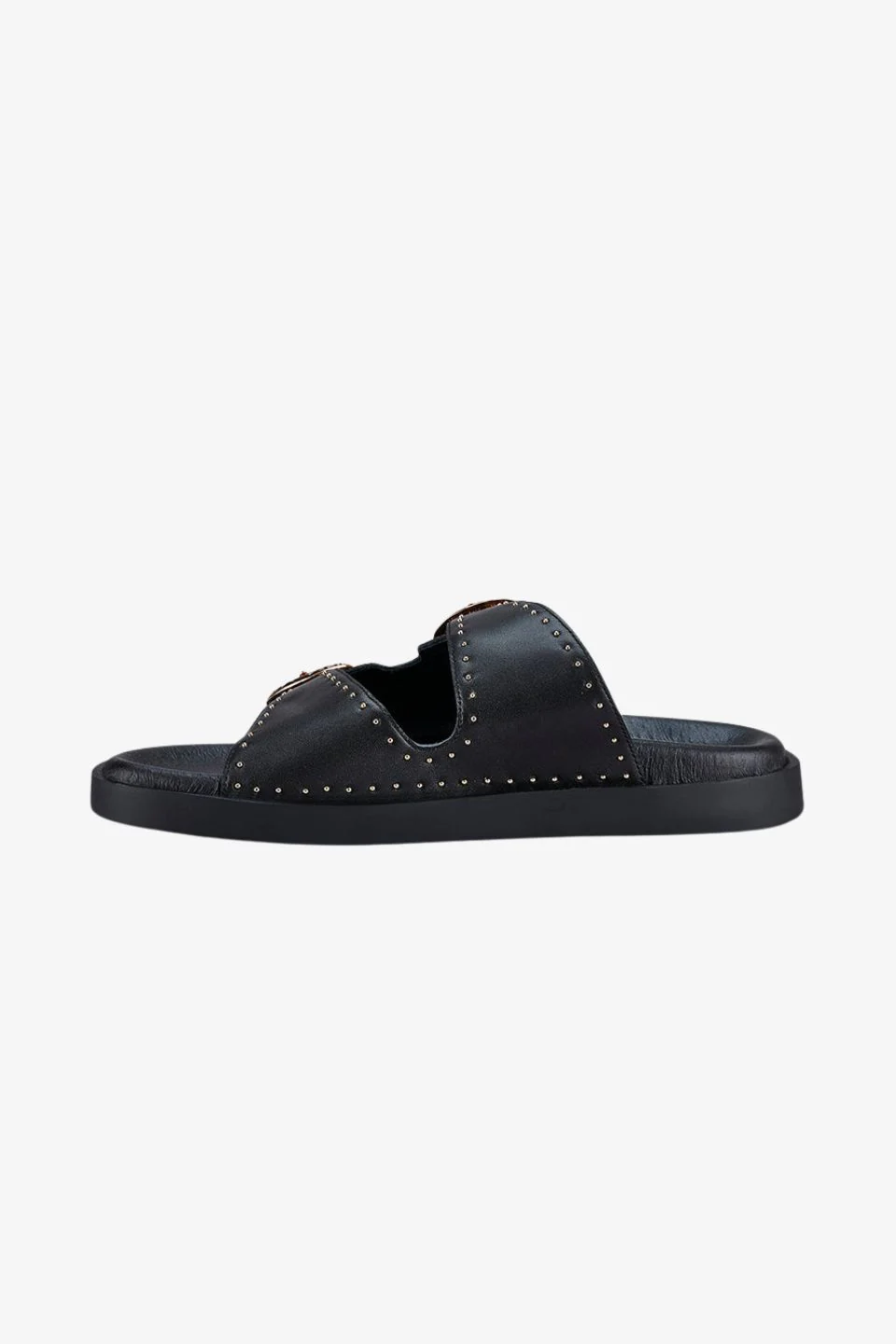 Eastwood Black Studded Gold Buckle Slide - Image 3