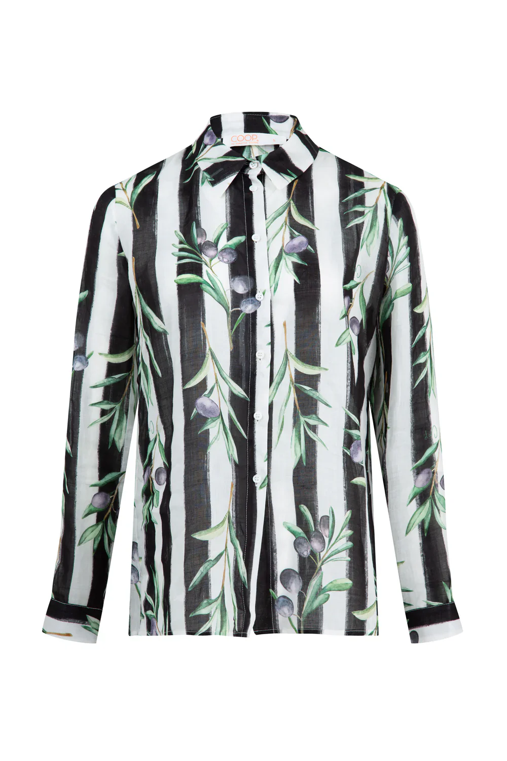 Easy Breezy Black Striped Olive Print Shirt - Image 4