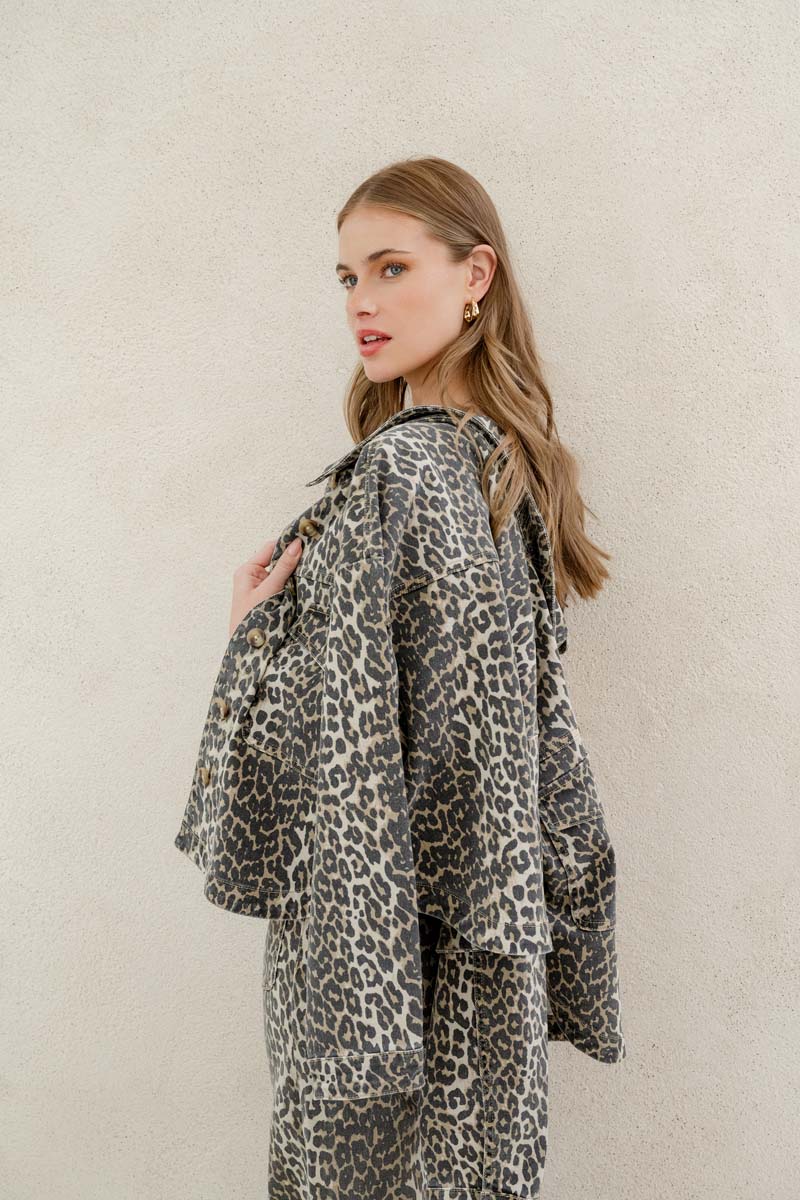 Echo Leopard Patch Pocket Denim Jacket - Image 2
