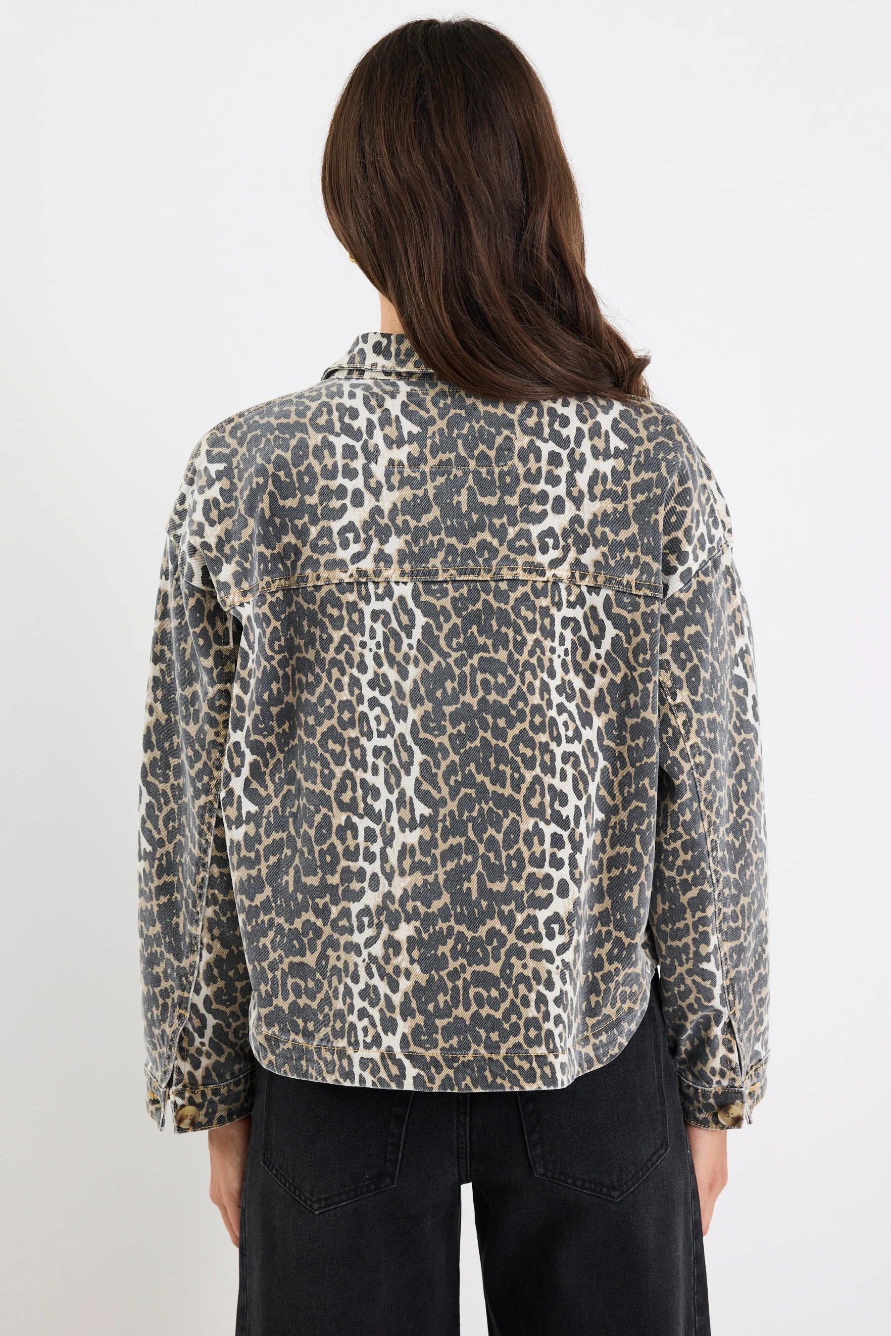 Echo Leopard Patch Pocket Denim Jacket - Image 5