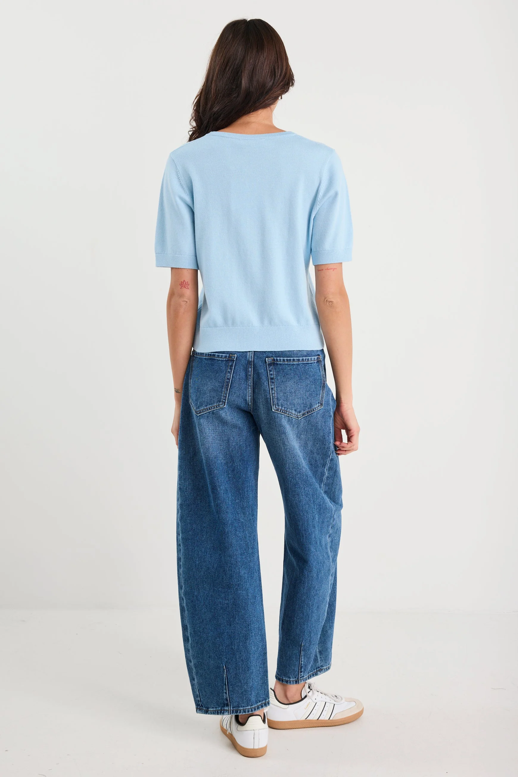 Edition Sky Blue Crewneck Cashmere Blend Knit Tee - Image 4