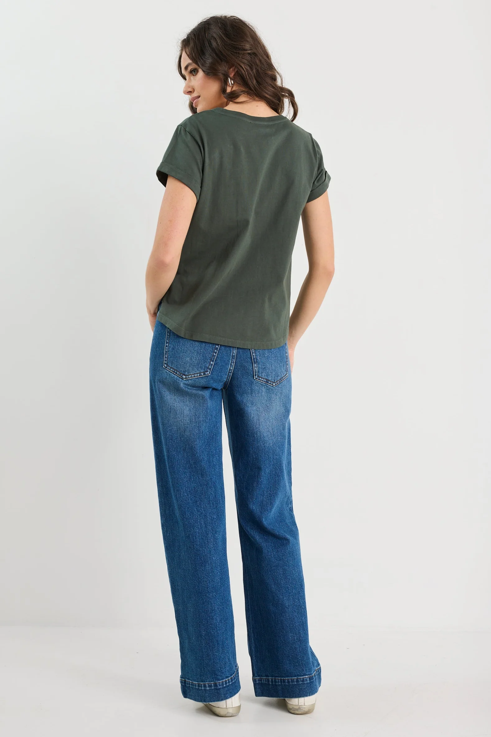 Editor Khaki Crew Neck Short Sleeved Tee - Image 4