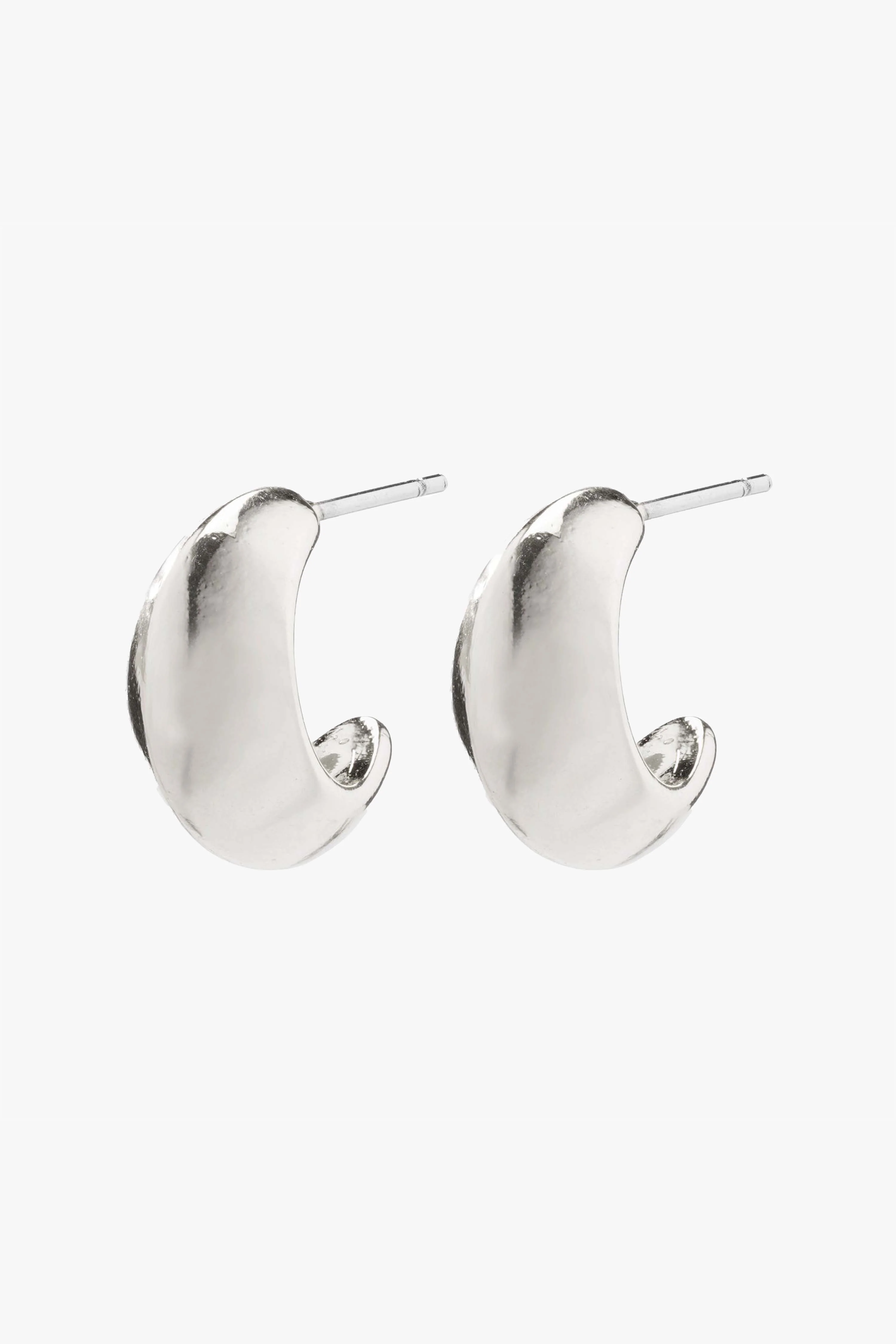 Edwina Chunky Mini Hoop EOL Earrings Silver Plated - Image 2