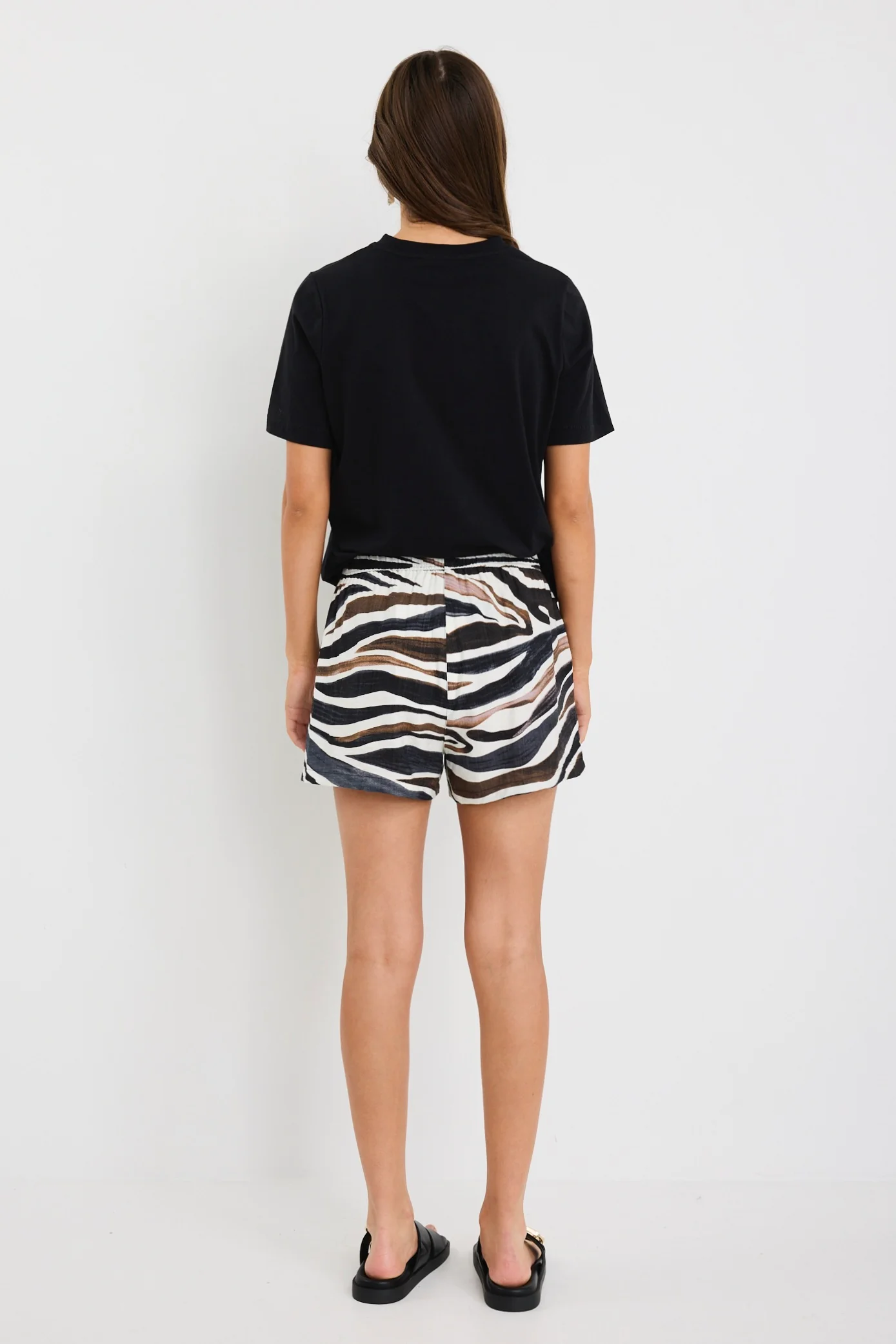 Elaborate Chocolate Zebra Pull On Shorts - Image 4