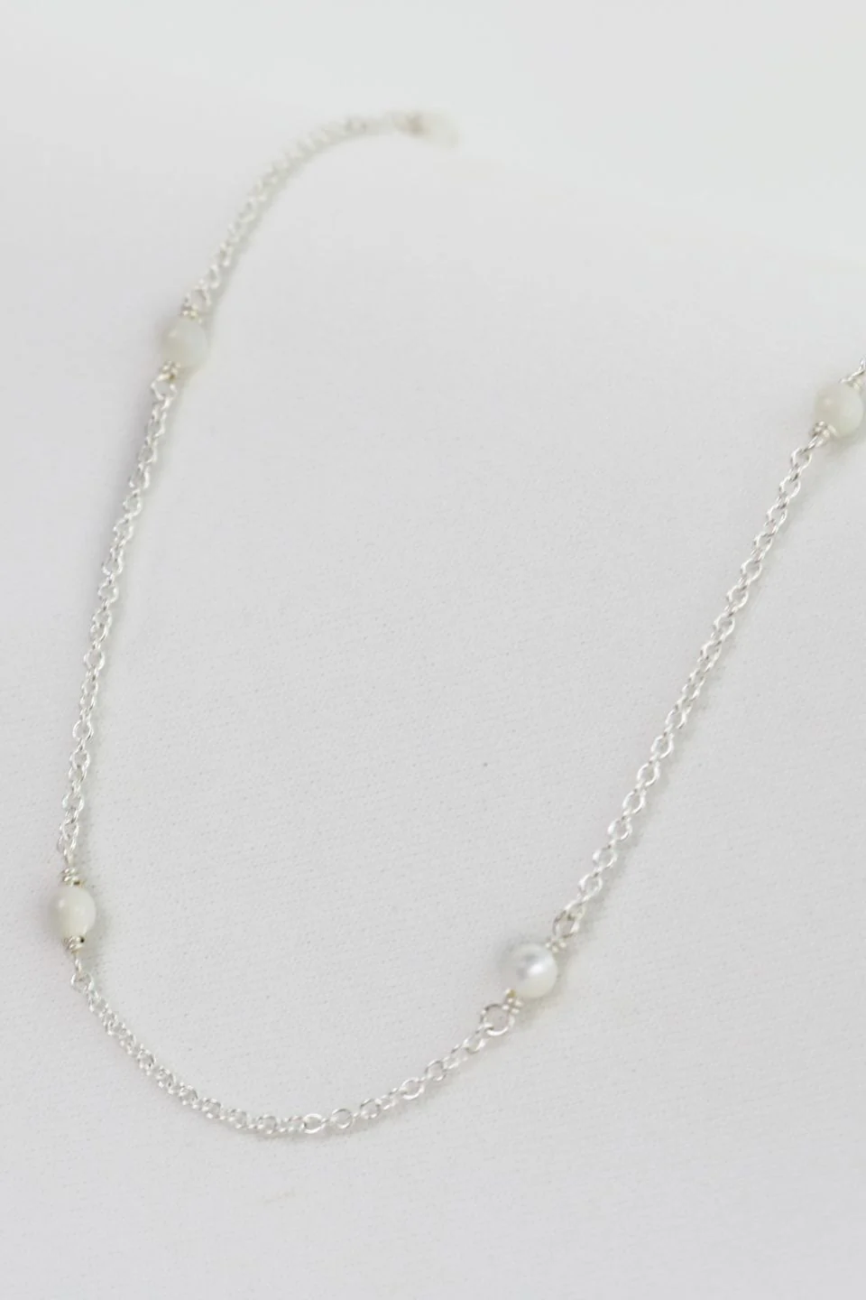 Elara Mother Of Pearl Ball Sterling Silver Plated Necklace - Image 2