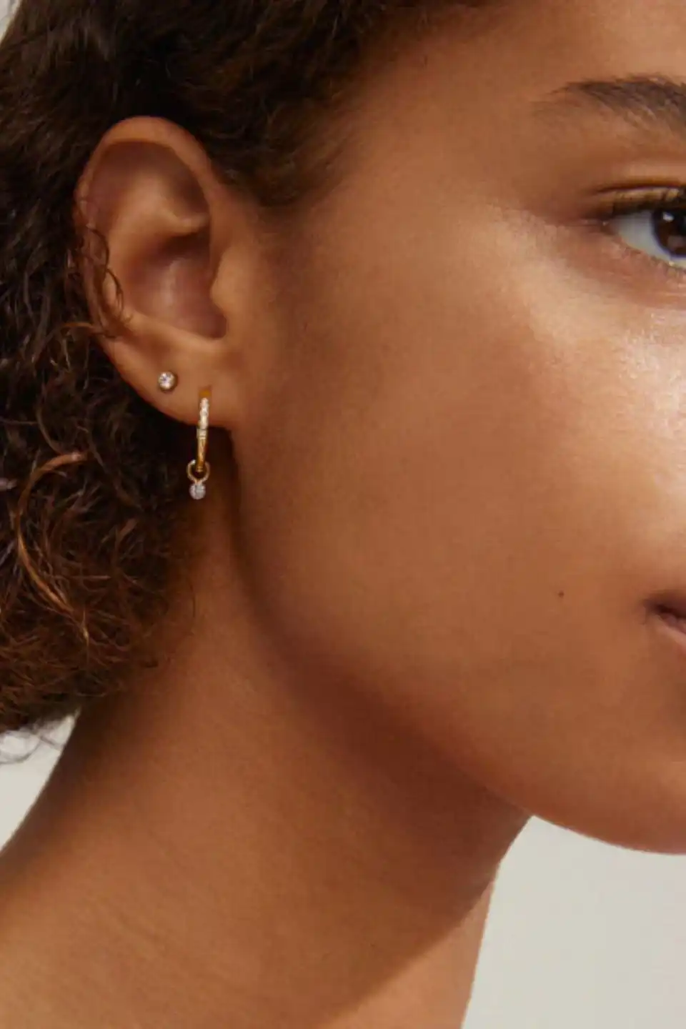 Elna Crystal Hoop Gold Set 2 Recycled Earrings - Image 2