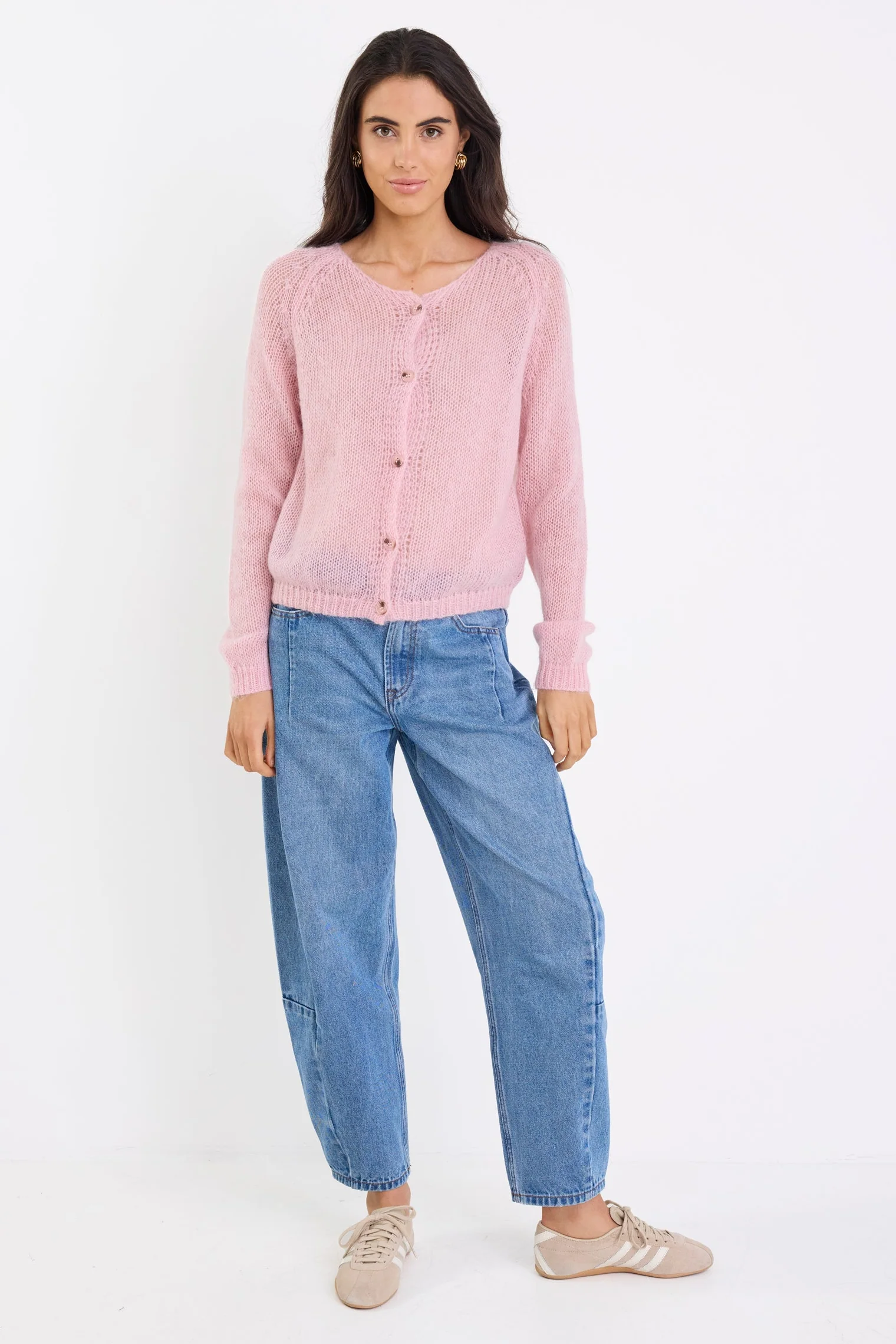 Emmy Pink Mohair Cardigan - Image 2