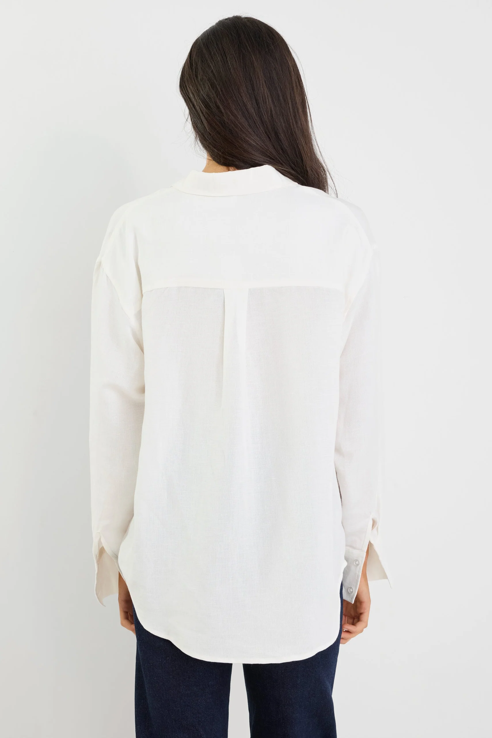 Exalted Ivory Linen Viscose Oversized Shirt - Image 4