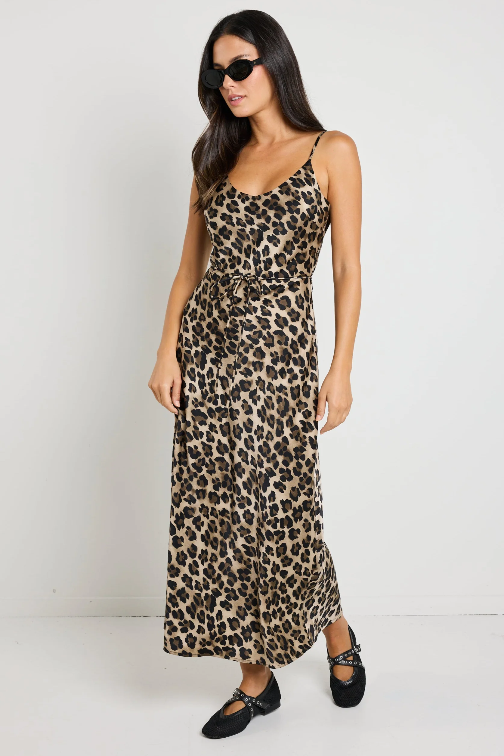 Exhibition Animal Satin V Neck Slip Dress - Image 5