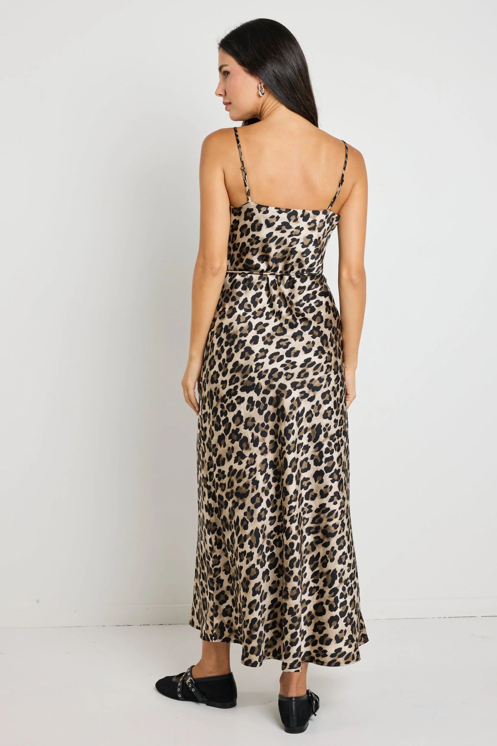 Exhibition Animal Satin V Neck Slip Dress - Image 6