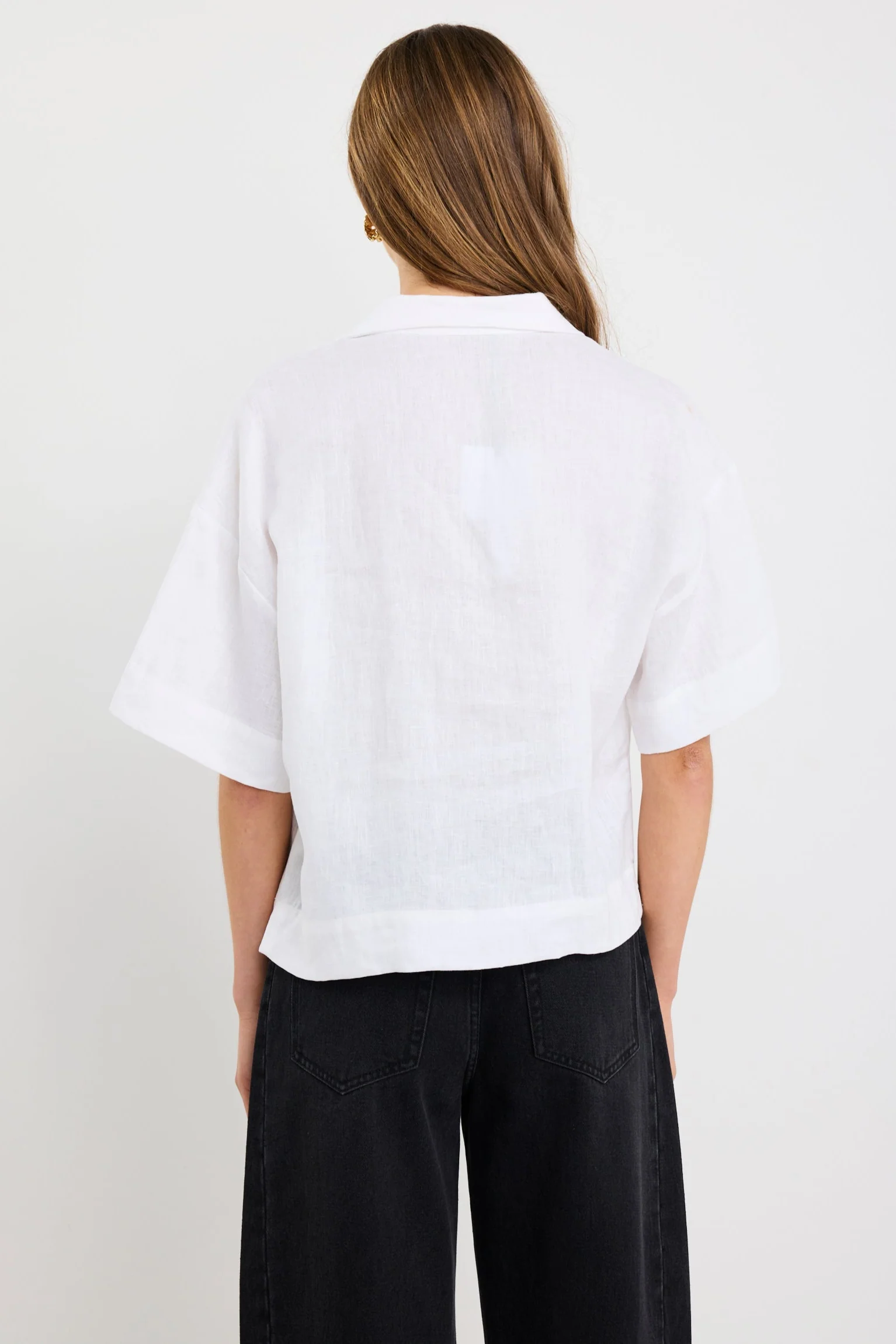 Fasten Ivory Linen Tie Front Shirt - Image 5