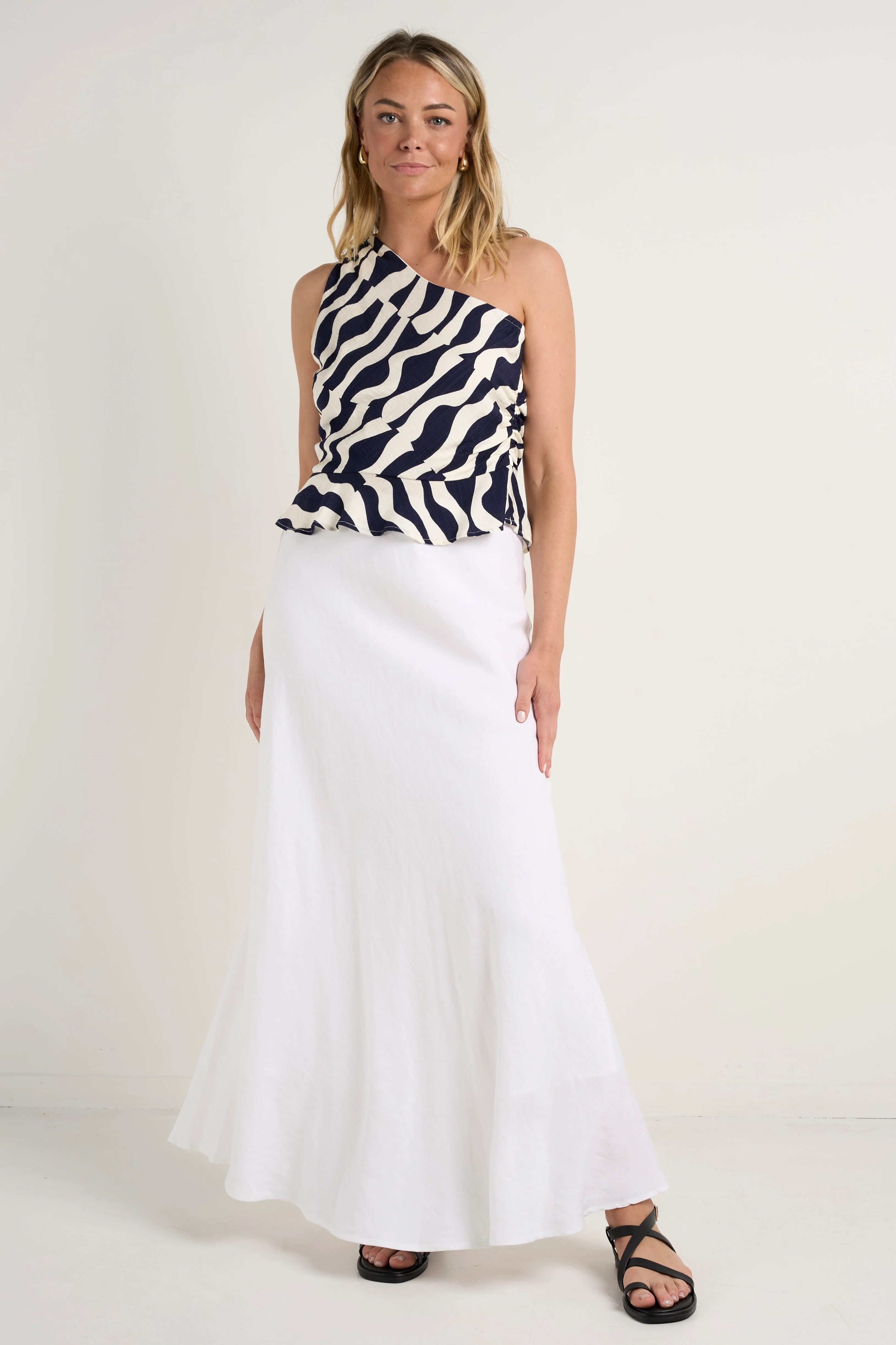 Fiction Ink Geo Wave One Shoulder Top - Image 3