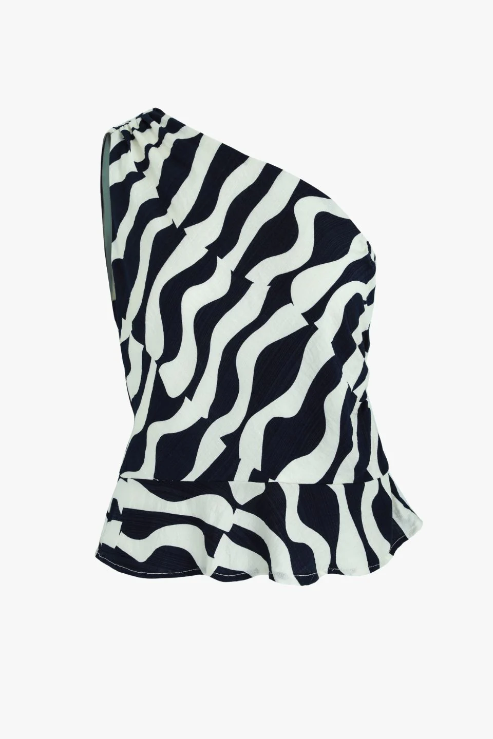 Fiction Ink Geo Wave One Shoulder Top - Image 6