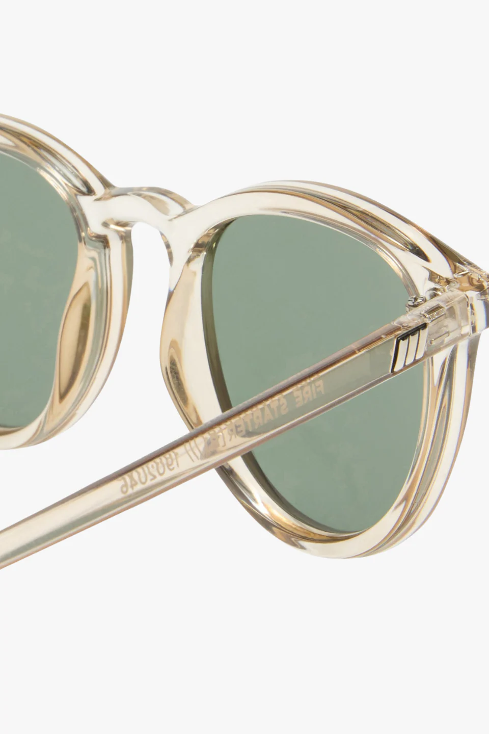 Fire Starter Round Clear Stone Khaki Polarised Lens Sunglasses - Image 3