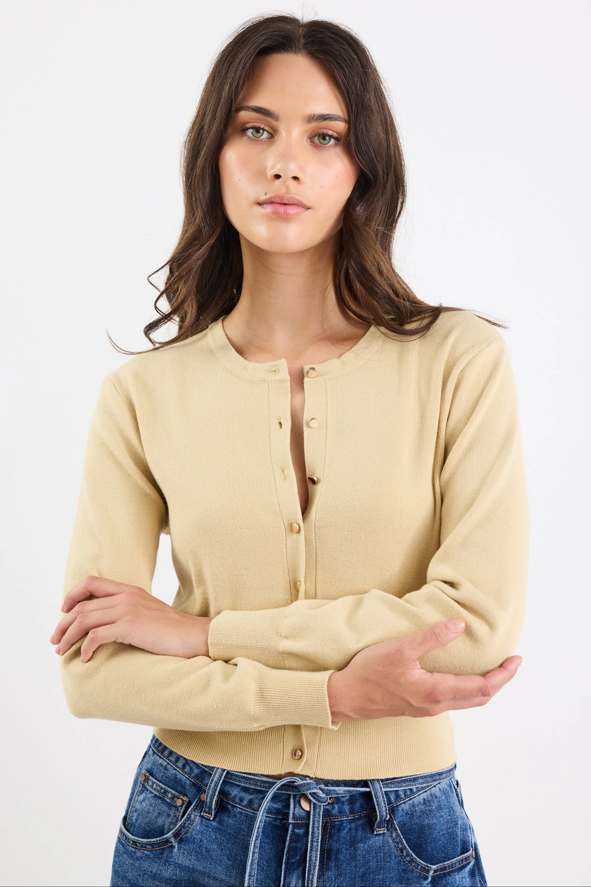 Fortune Honey Crewneck Cardigan - Image 3