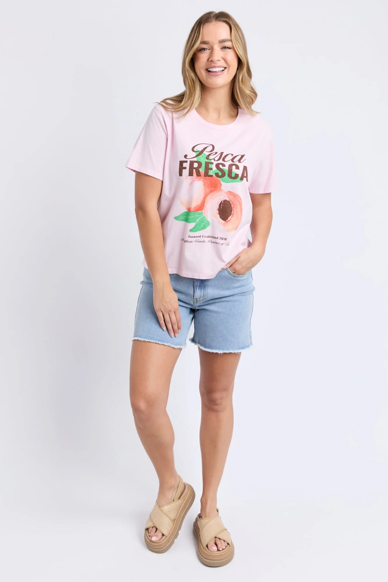 Fresca Pale Pink Printed Boxy Tee - Image 3