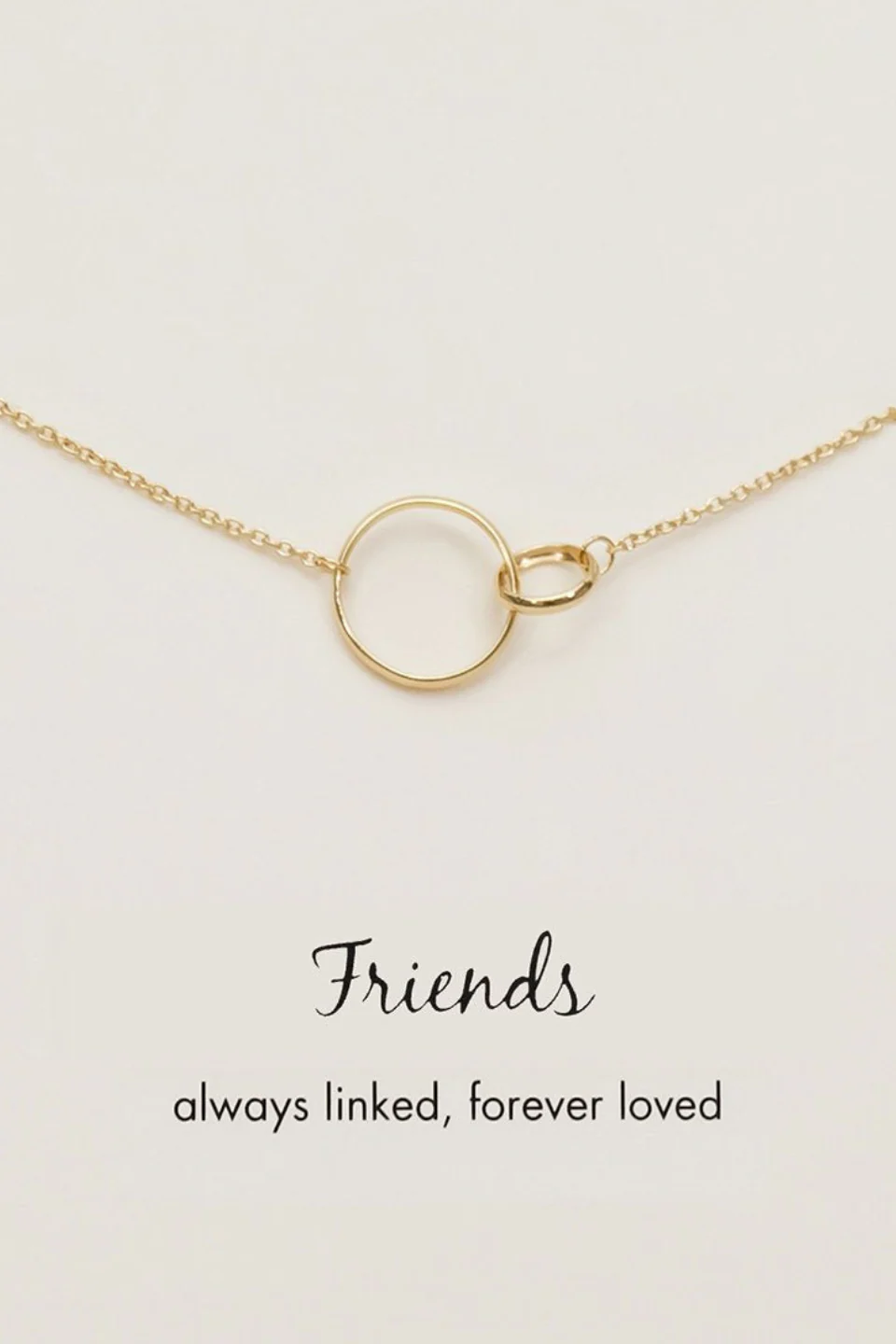 Friends 14k Gold Plate Double Circle Necklace - Image 2