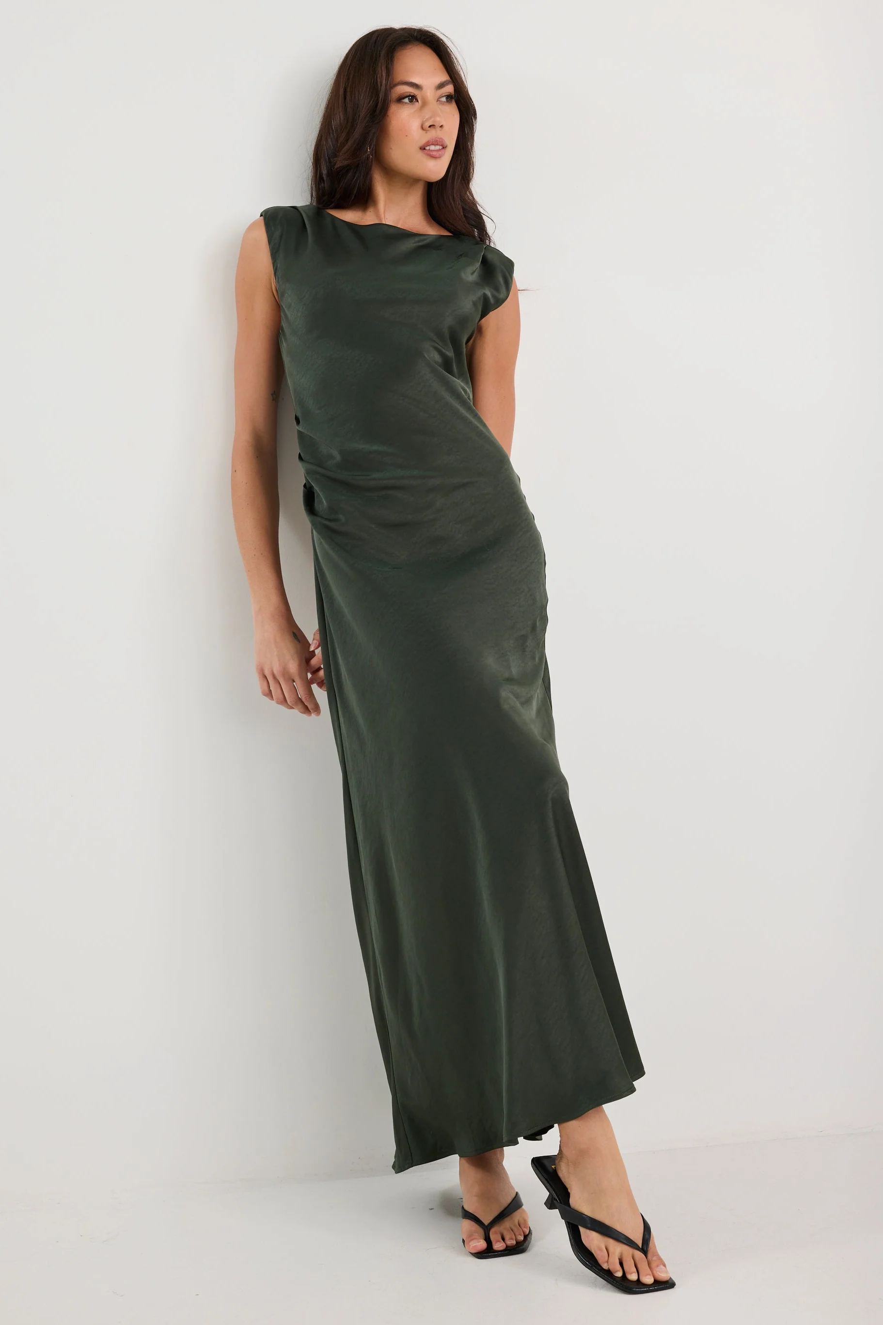 Fruition Forest Satin Bias Maxi Dress - Image 6