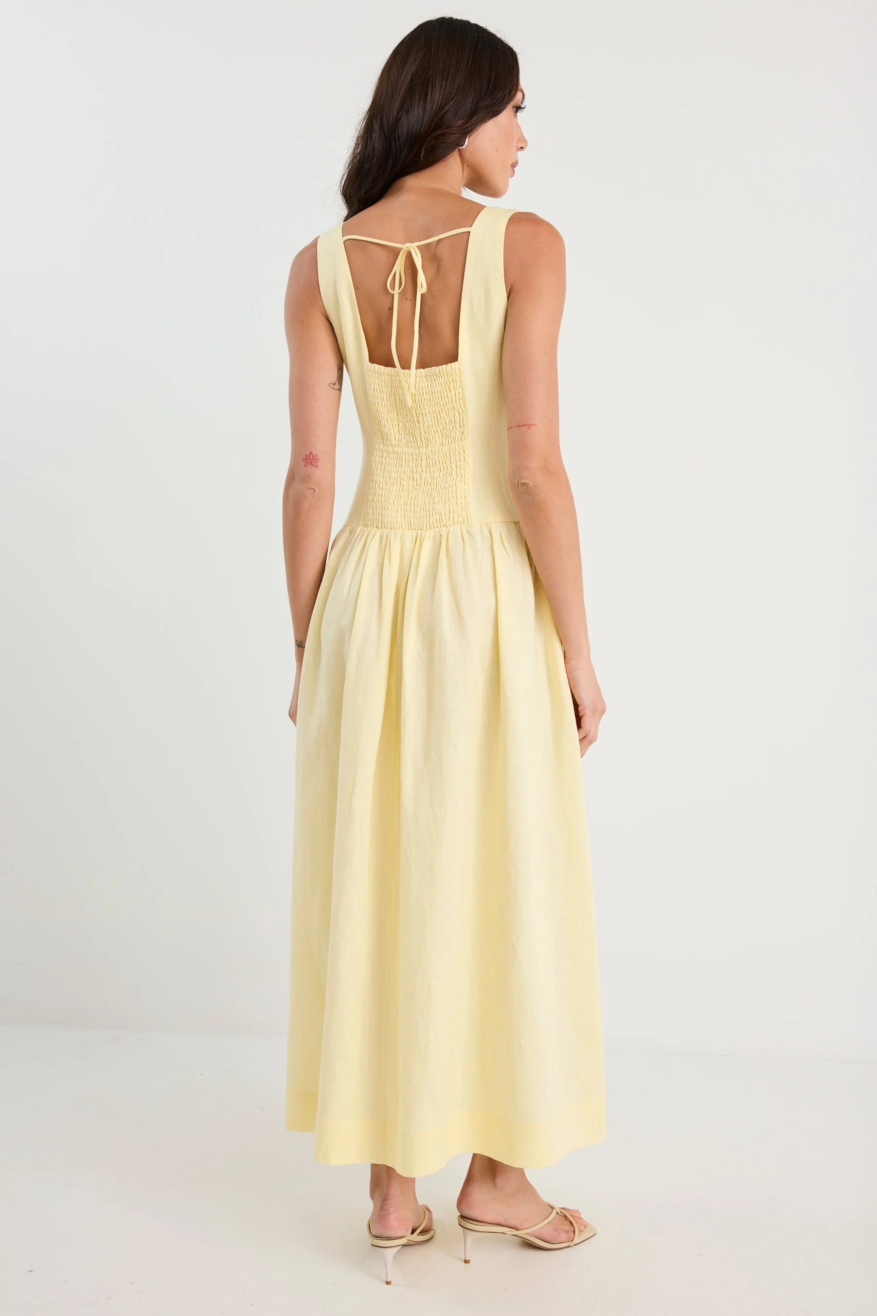 Gilded Butter Sleeveless Square Neck Maxi Dress - Image 6
