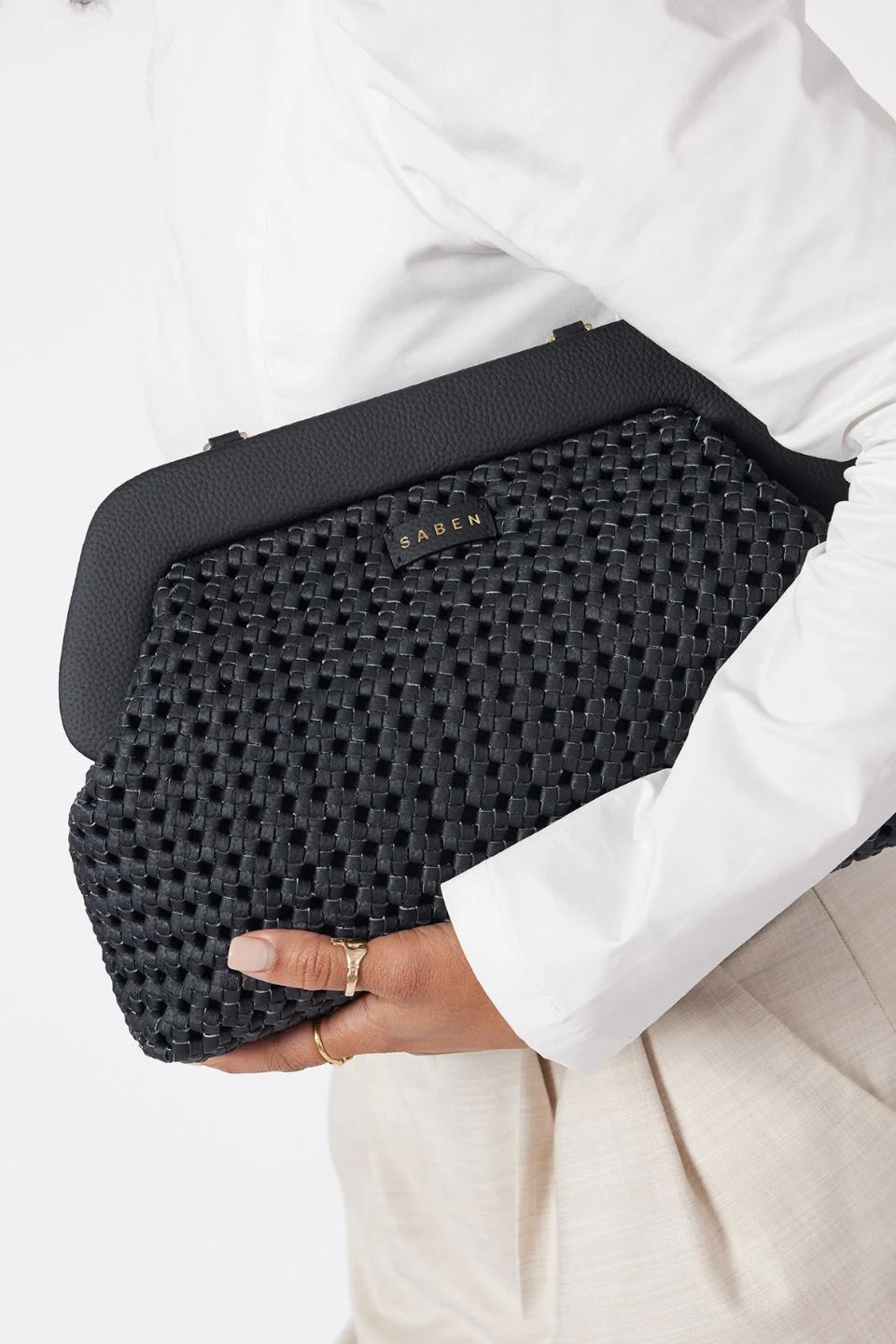 Ginny Black Braid Shoulder Bag - Image 2