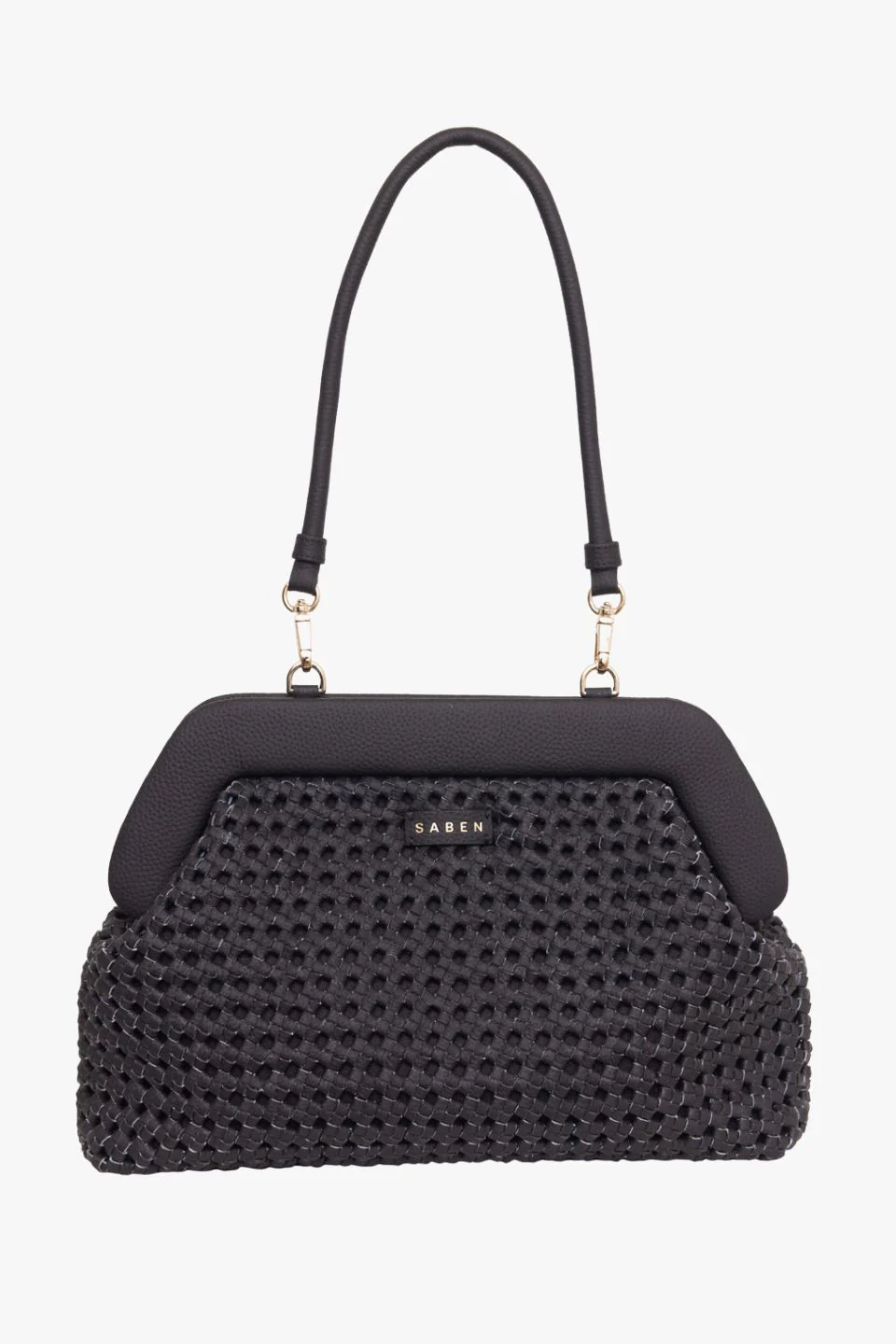 Ginny Black Braid Shoulder Bag - Image 3