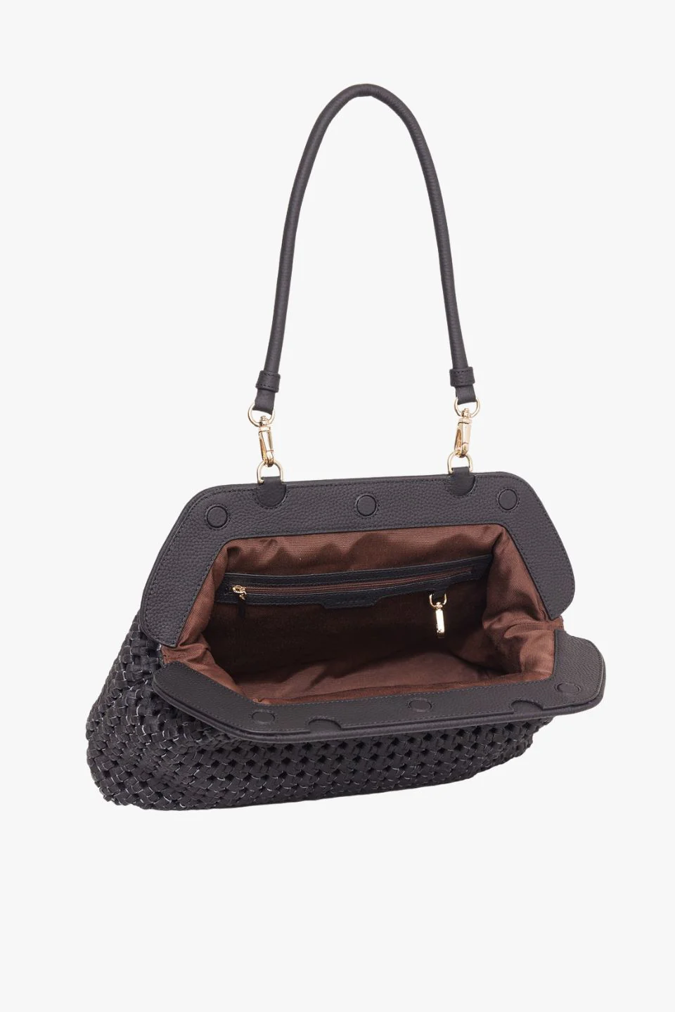Ginny Black Braid Shoulder Bag - Image 4