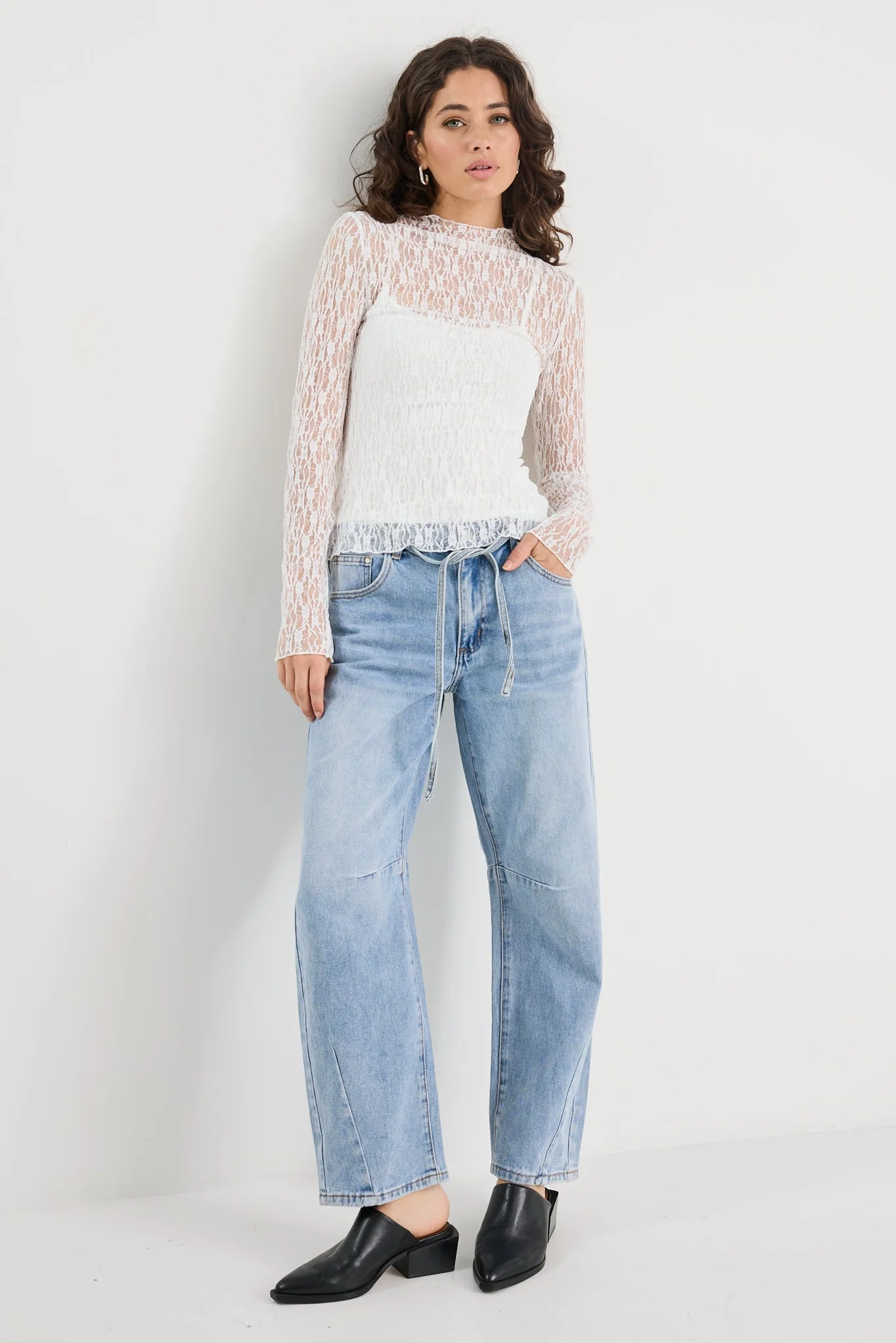 Giving Ivory Lace Long Sleeve Top - Image 2