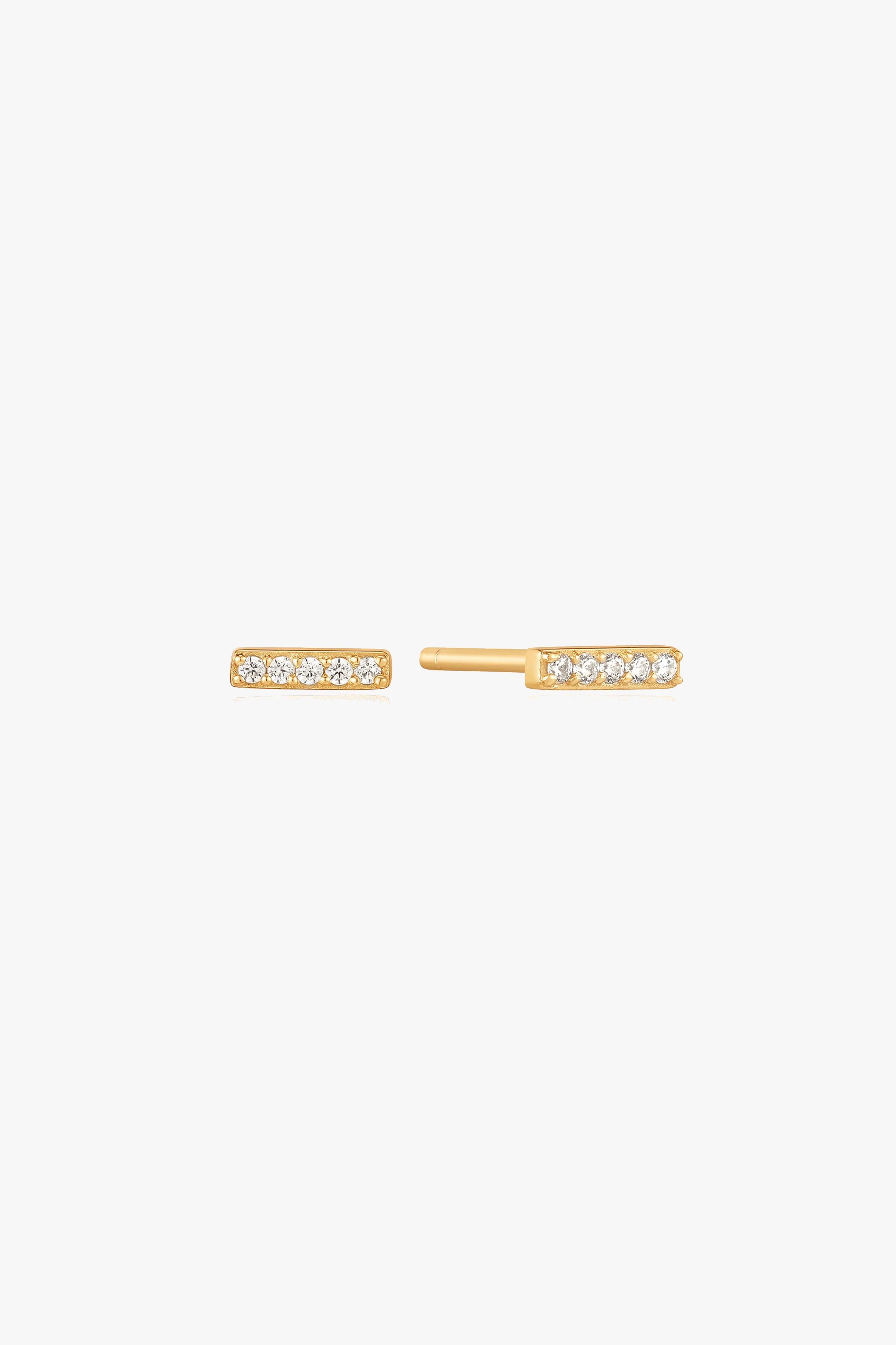 Glam Rock Gold Bar Stud EOL Earrings