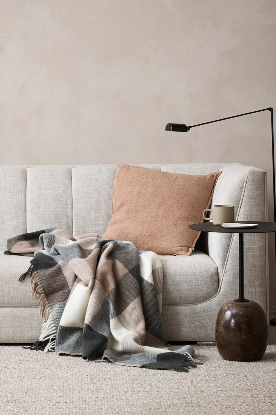 Glenburn Tan Multi Check 150x180cm Wool Throw - Image 3