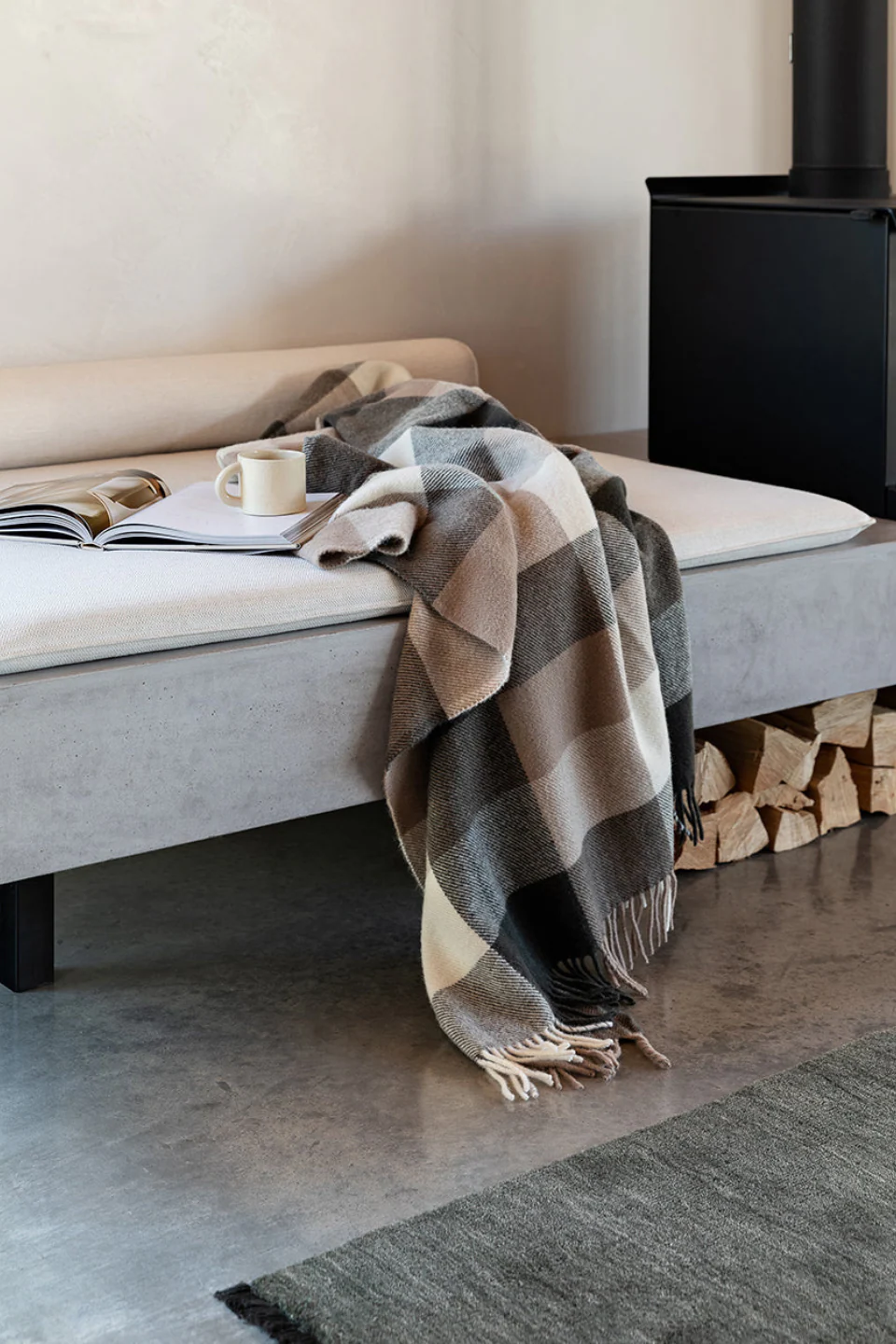 Glenburn Tan Multi Check 150x180cm Wool Throw - Image 4