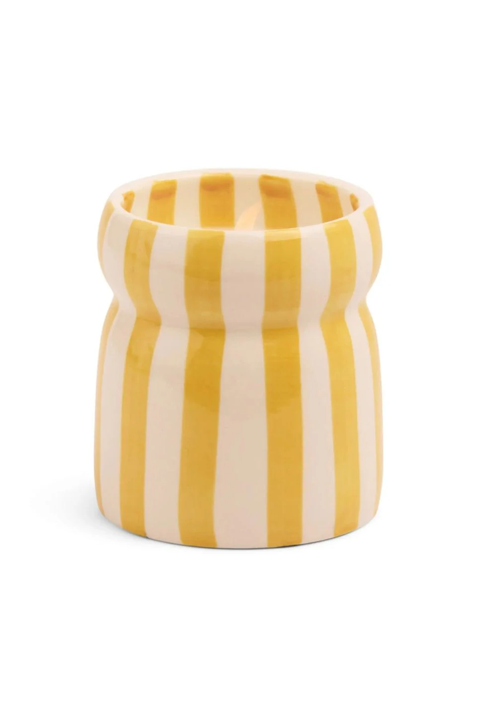 Gold Coast Cabana Ochre Stripe 184g Ceramic Candle