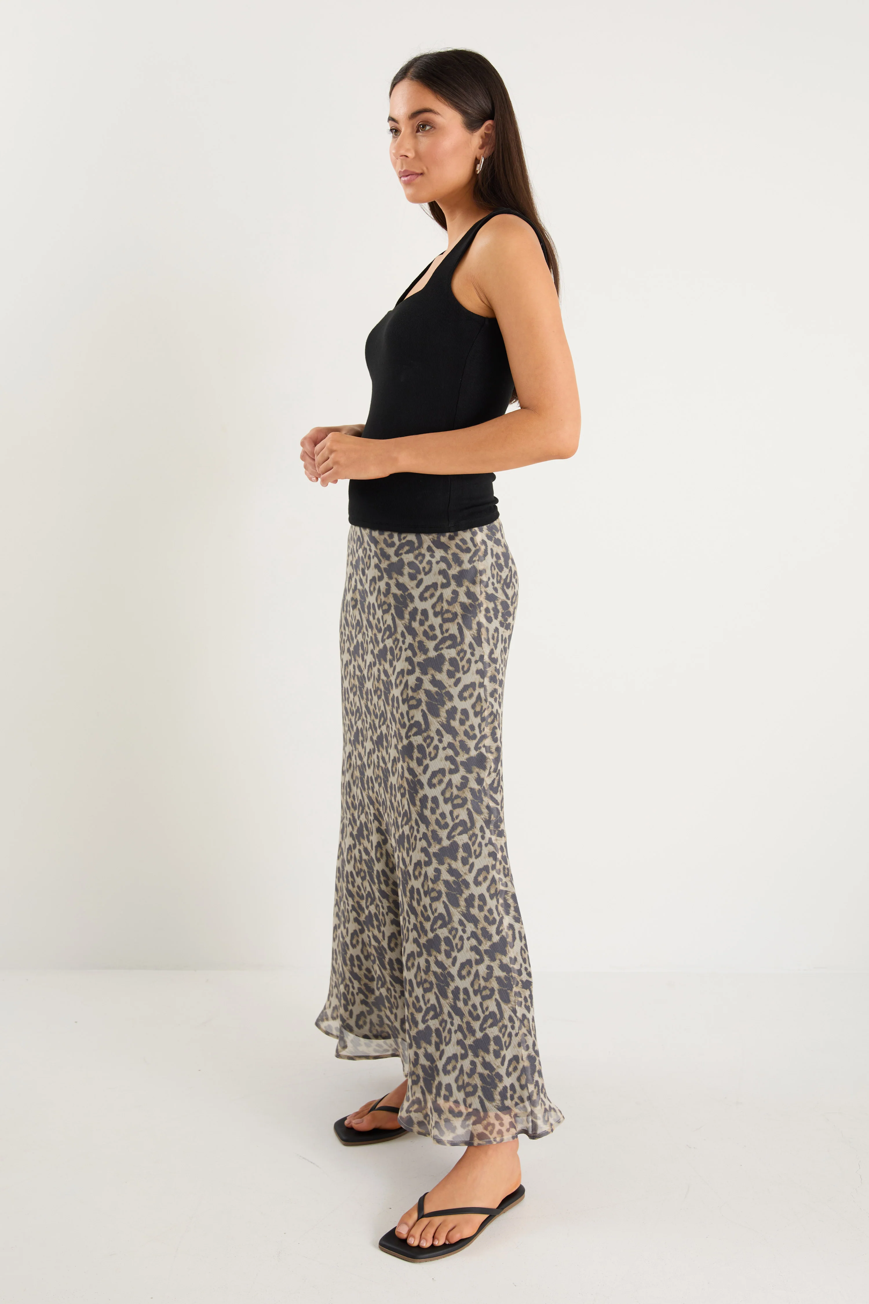 Gradual Leopard Print Bias Maxi Skirt - Image 3