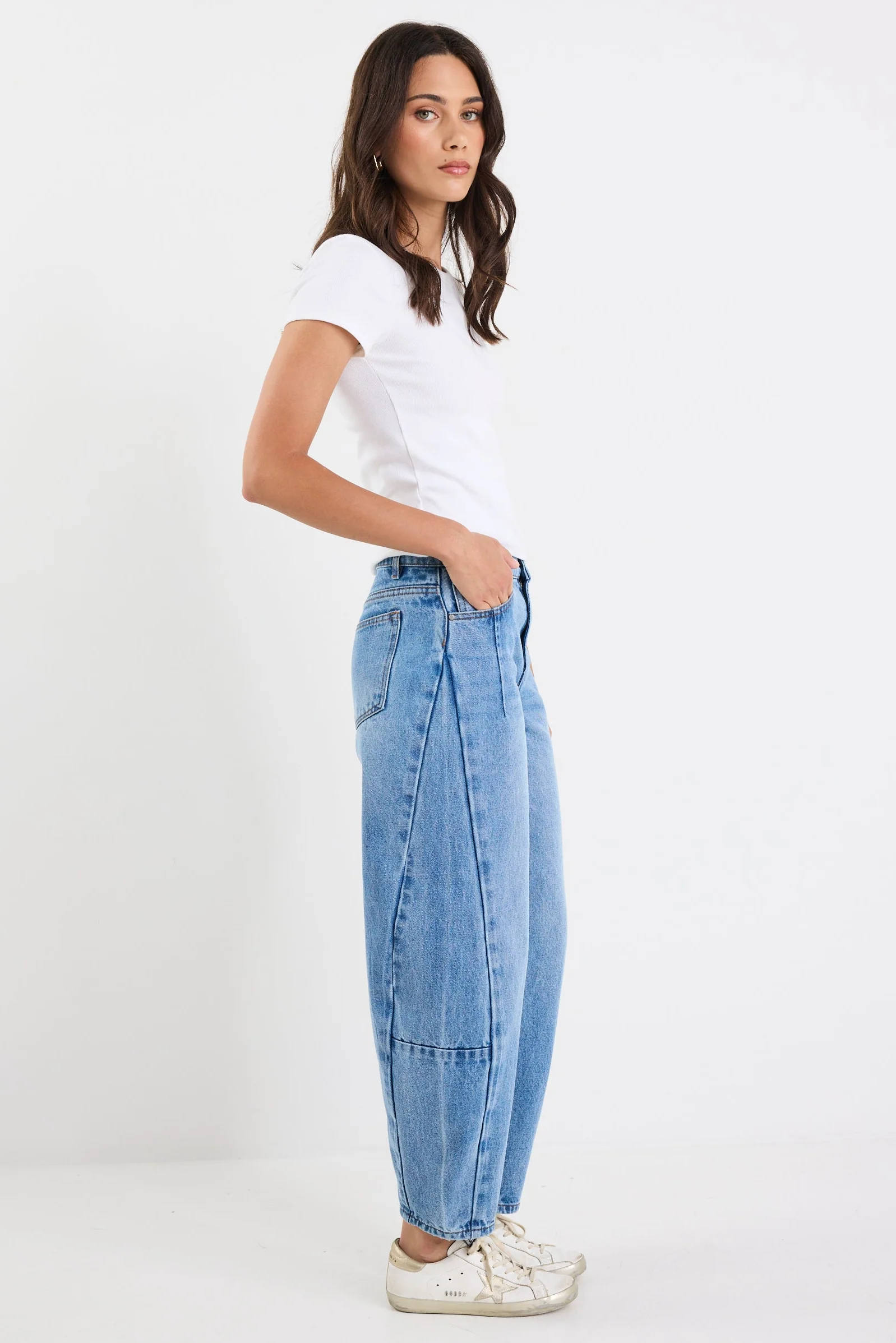 Graduate 90s Blue Non Stretch Barrel Jeans - Image 4