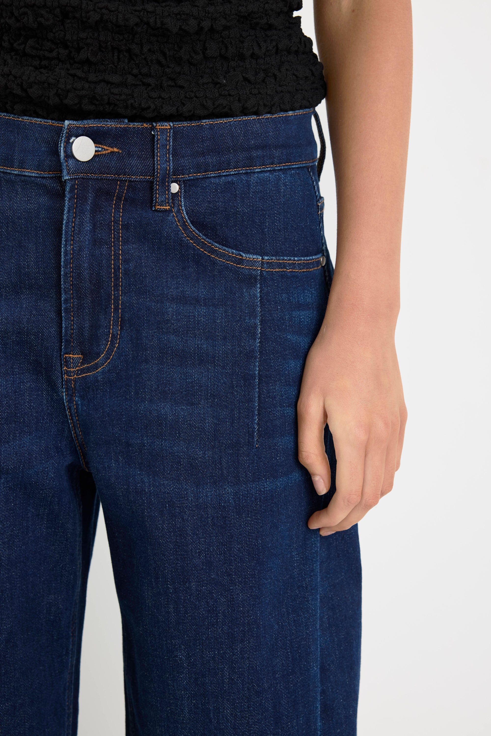 Graduate Dark Blue Stretch Barrel Jeans - Image 3