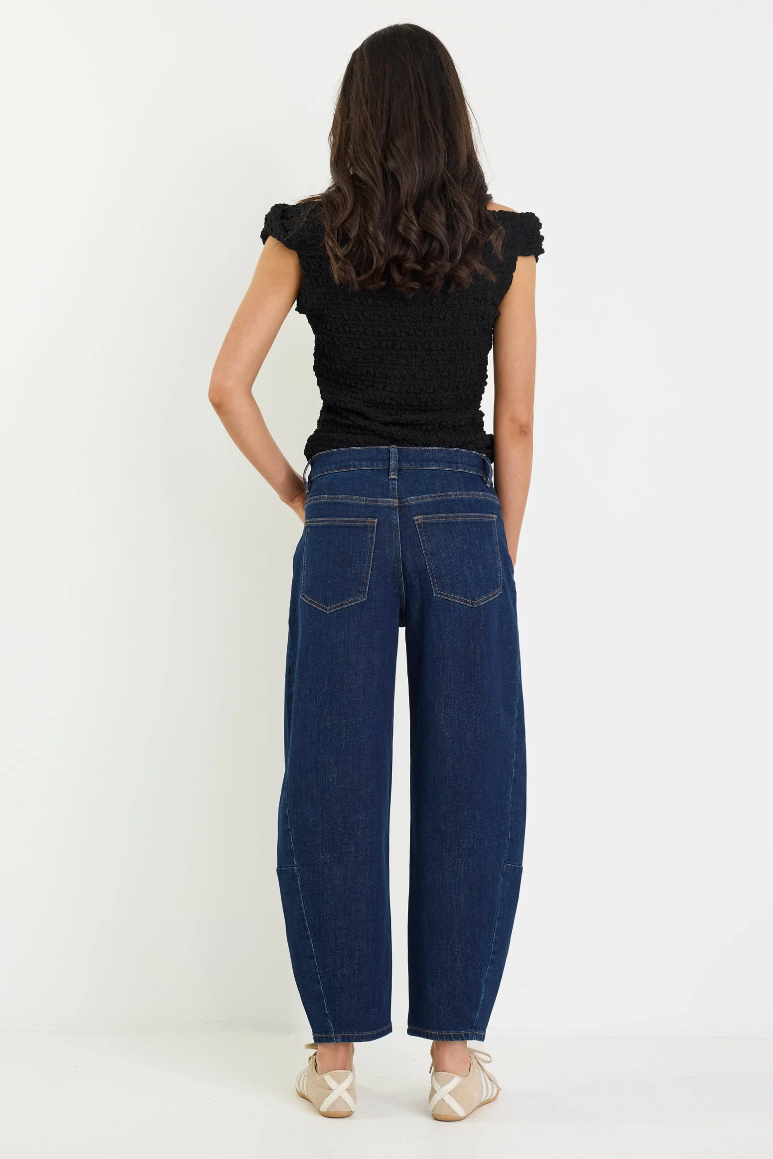 Graduate Dark Blue Stretch Barrel Jeans - Image 5