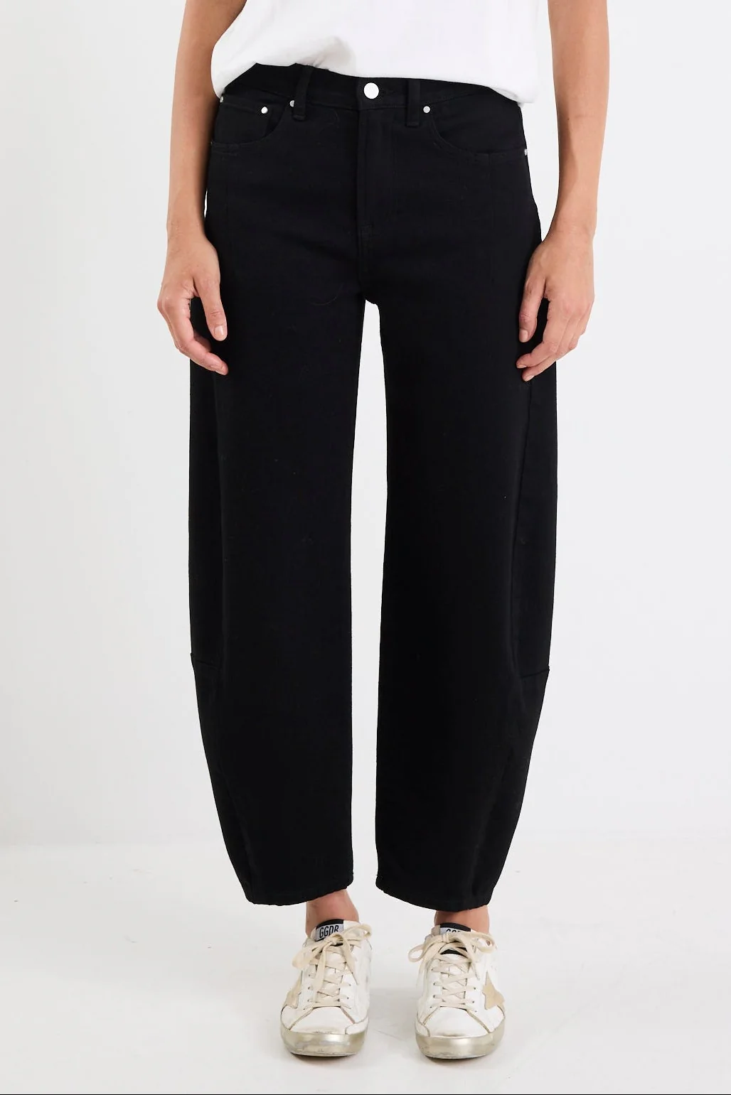 Graduate Jet Black Stretch Barrel Jeans - Image 2
