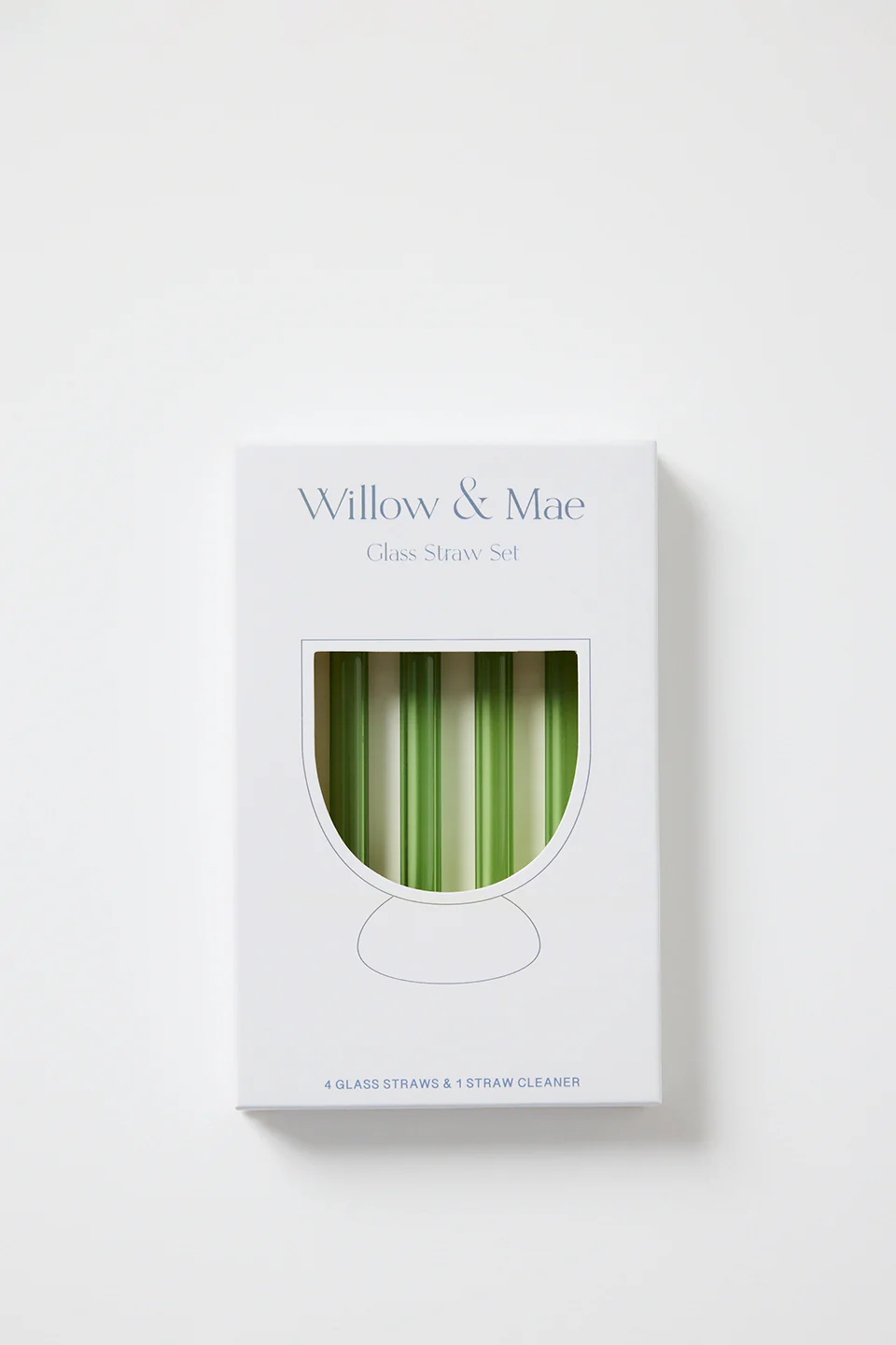 Green Cocktail Short Reuseable Pk 4 Glass Drinking Straws