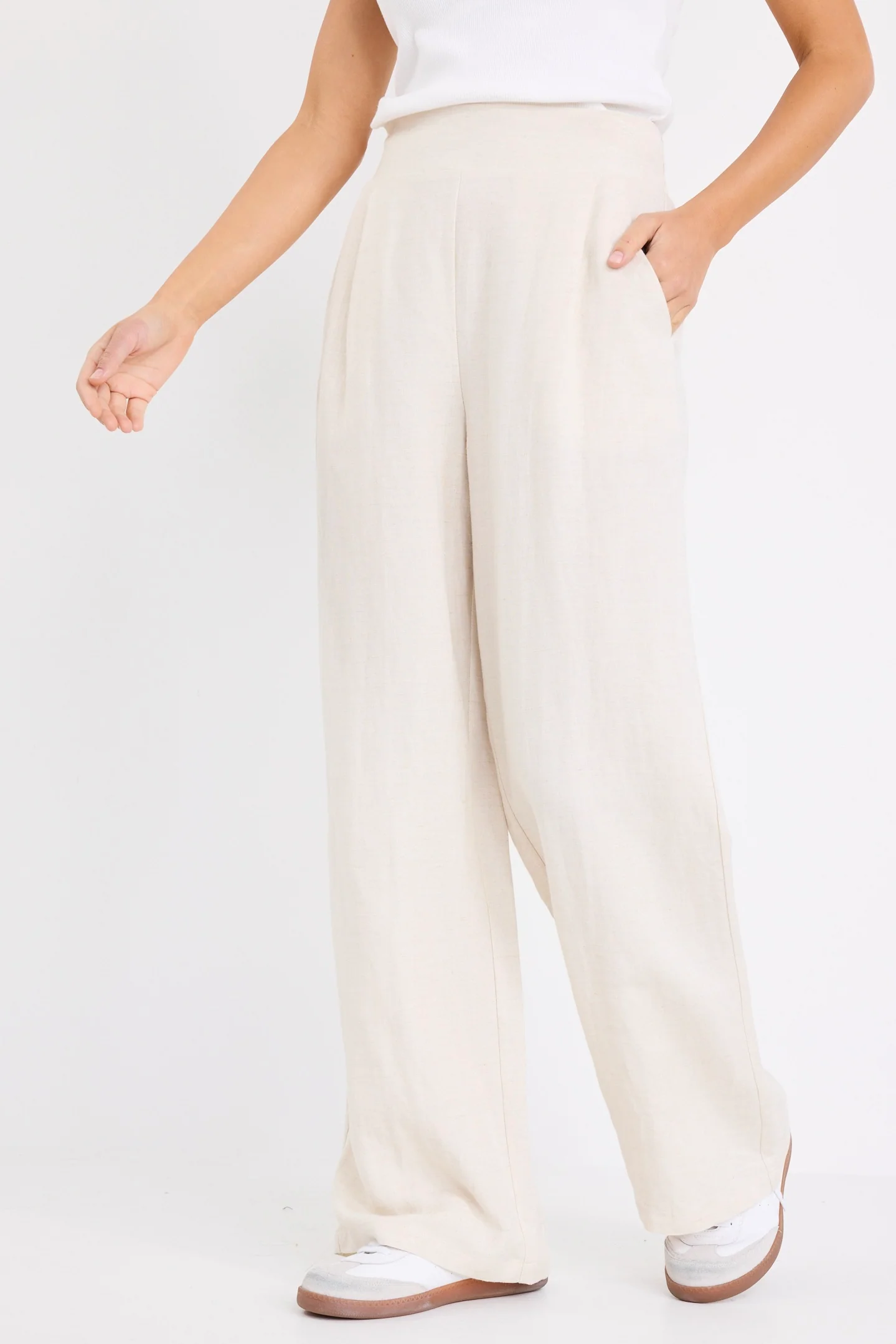 Guardian Natural Linen Viscose Elastic Back Pants - Image 4